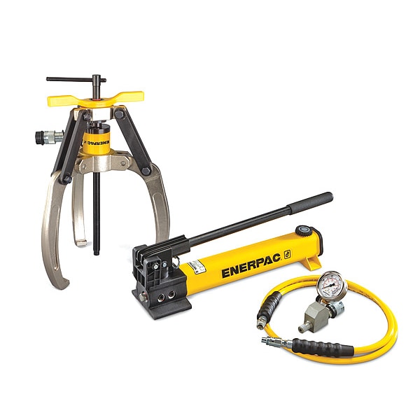 Enerpac LGHS314H, 14 Ton, 3 Jaw, Hydraulic Lock-Grip Puller Set with Hand Pump - LGHS314H