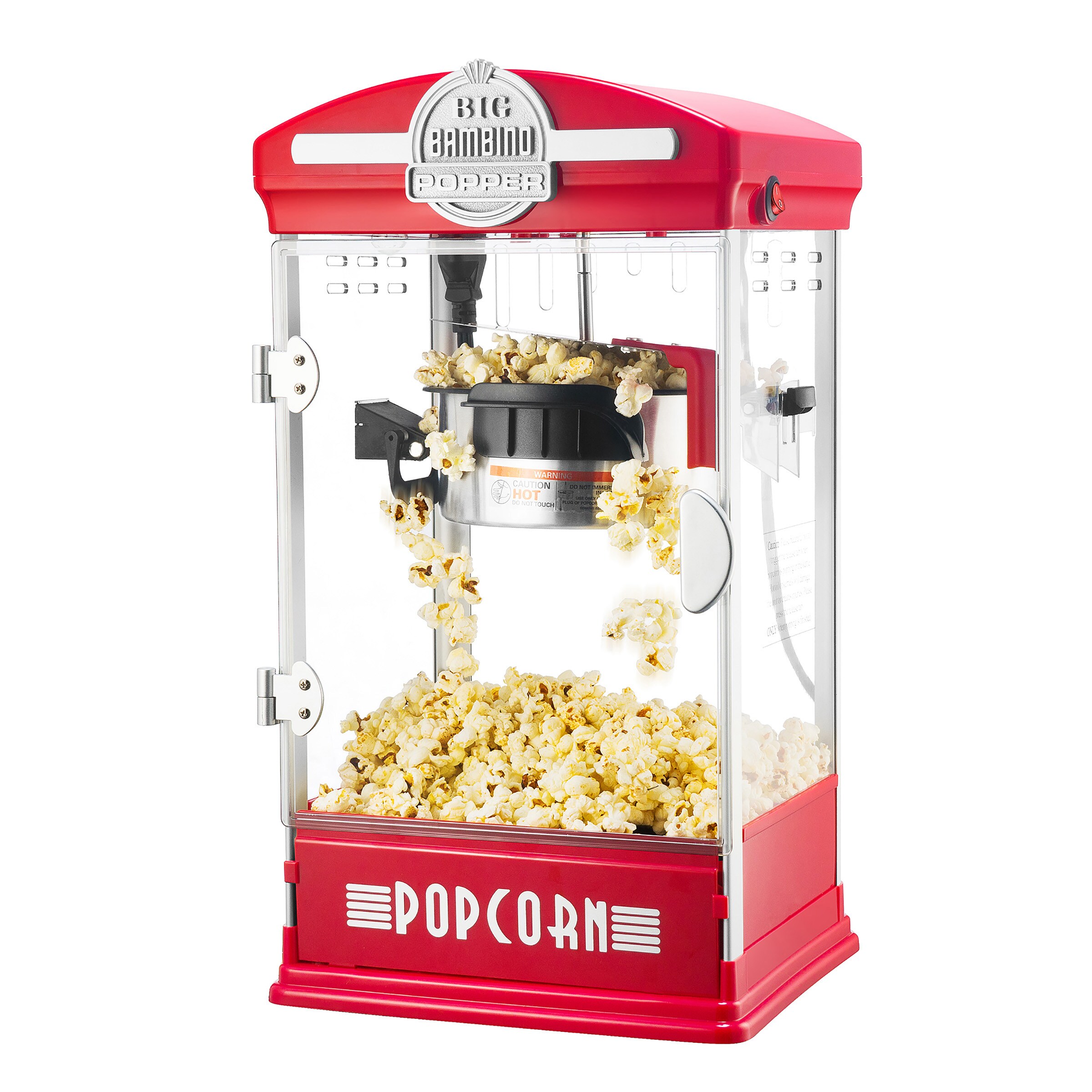 Máquina para hacer palomitas de maíz en mostrador con aceite rojo, capacidad de 0.5 tazas