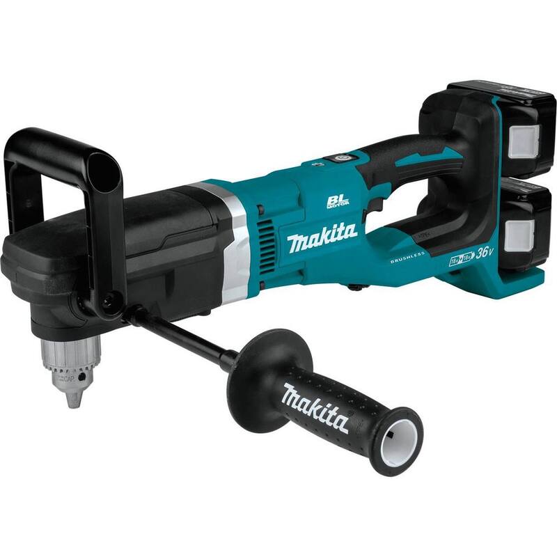 Kit de Taladro Angular Derecho Inalámbrico sin Escobillas de Litio-Ion LXT de 18V X2 (36V) 5.0 Ah de Makita - XAD03PT