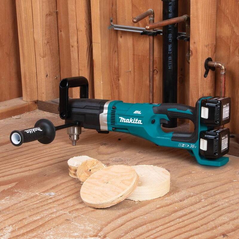 Kit de Taladro Angular Derecho Inalámbrico sin Escobillas de Litio-Ion LXT de 18V X2 (36V) 5.0 Ah de Makita - XAD03PT