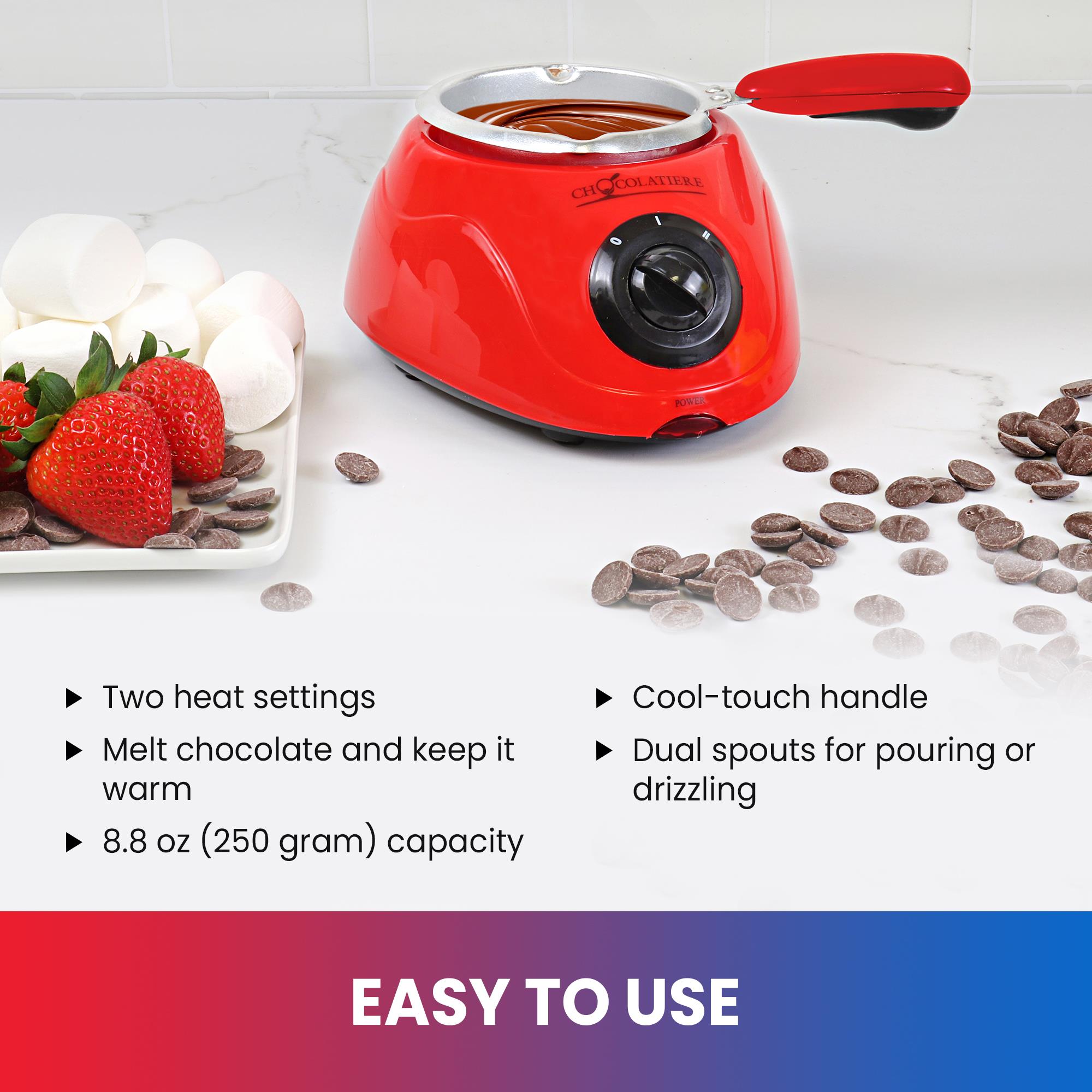 Fundidor de chocolate Total Chef Chocolatiere y olla de fondue Koolatron, 8.8 Oz (250 G) CM10G-CA
