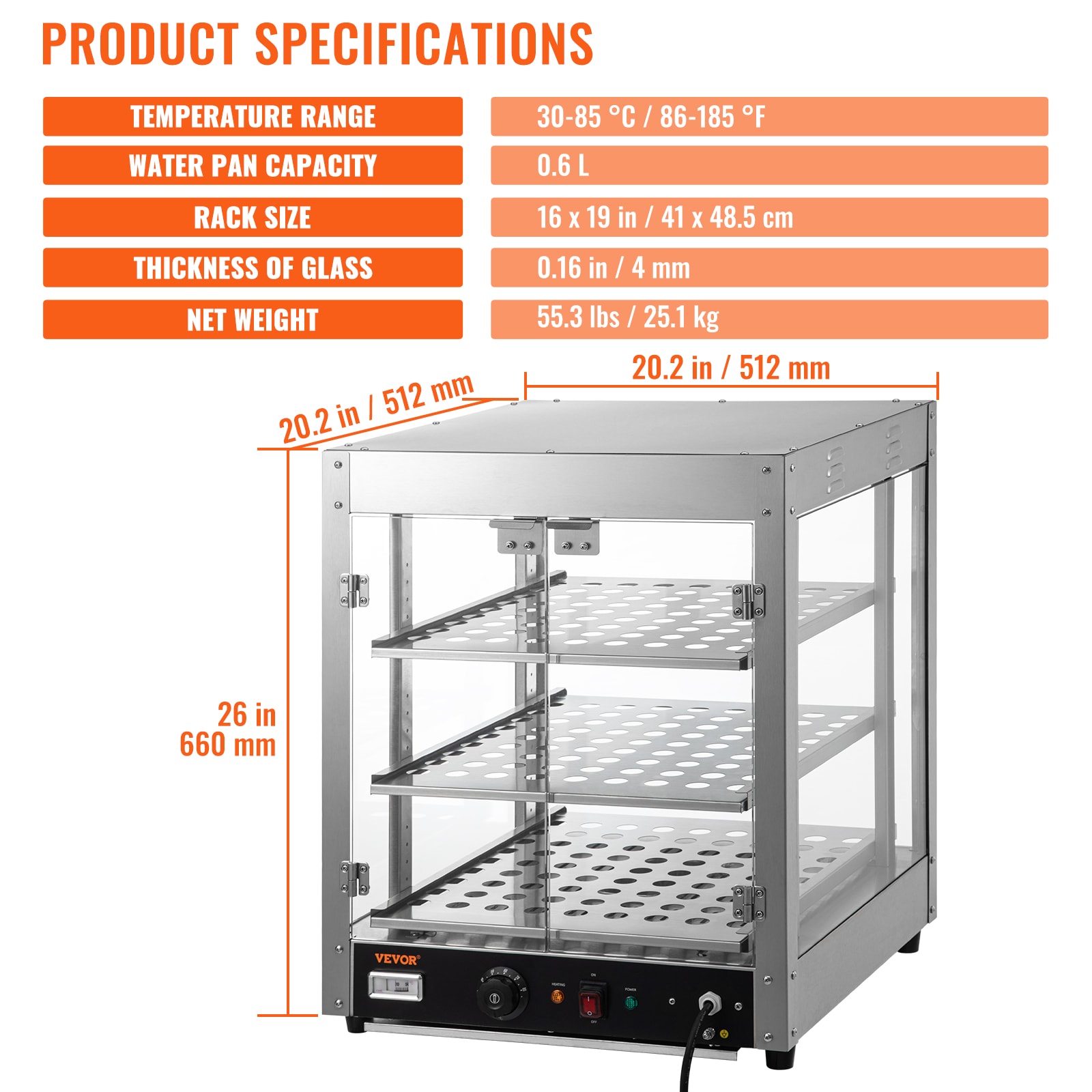 Calentador de alimentos de 3 niveles de 800W para perros calientes con calentador de pan
