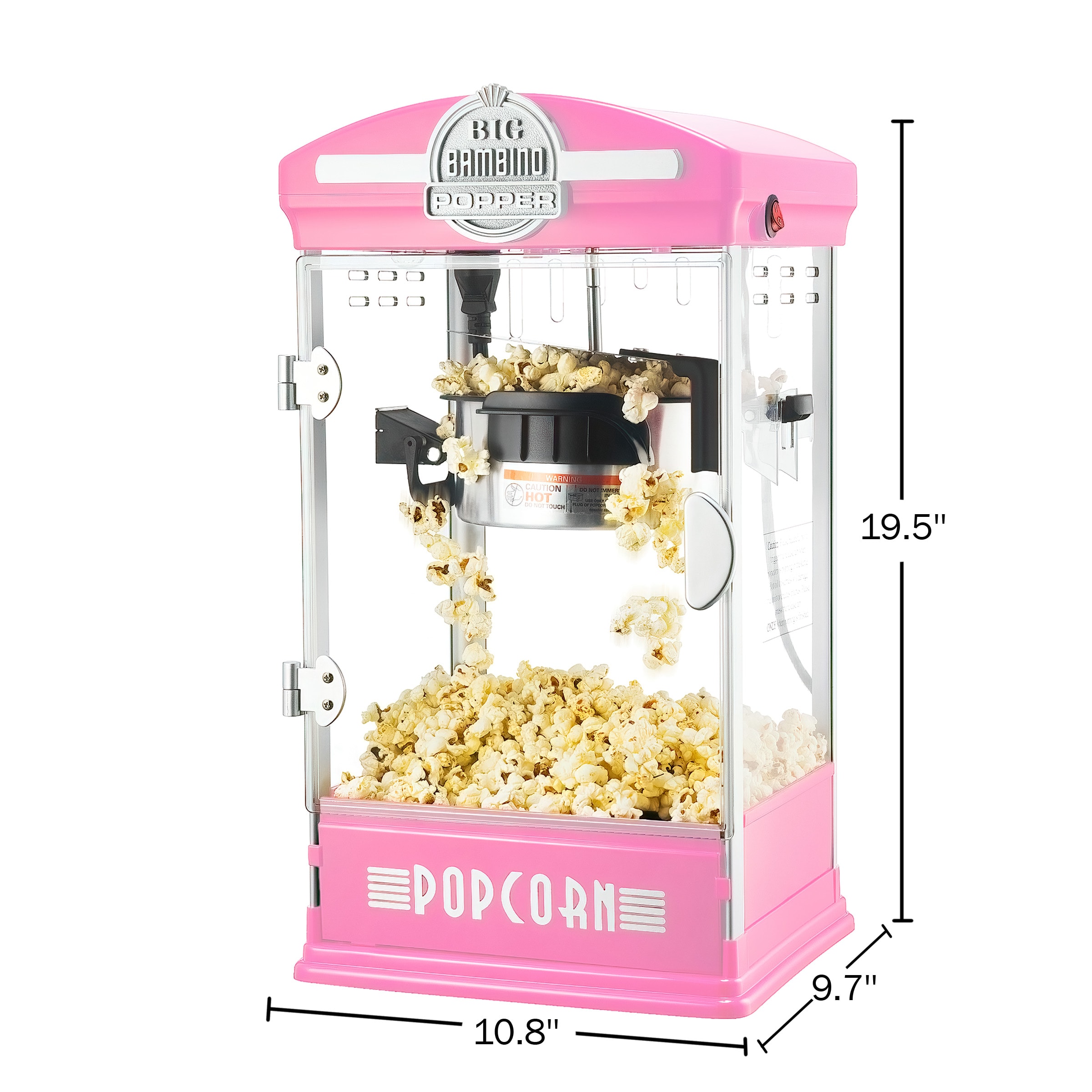 Máquina para hacer palomitas de maíz en mostrador con aceite rosa de 0.5 tazas de Great Northern Popcorn 83-DT6018