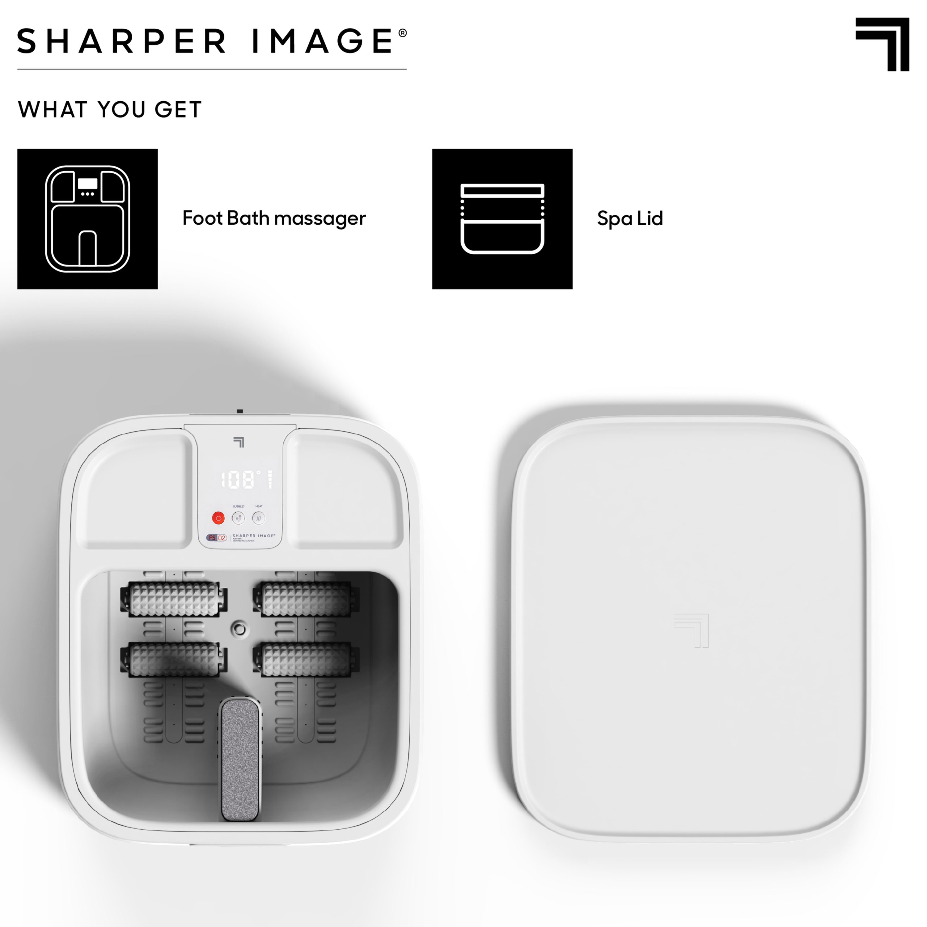 Spa Sharper Image Spahaven con Rodillos de Masaje, Baño de Pies Calentado de 1 Velocidad (Blanco) 1014495