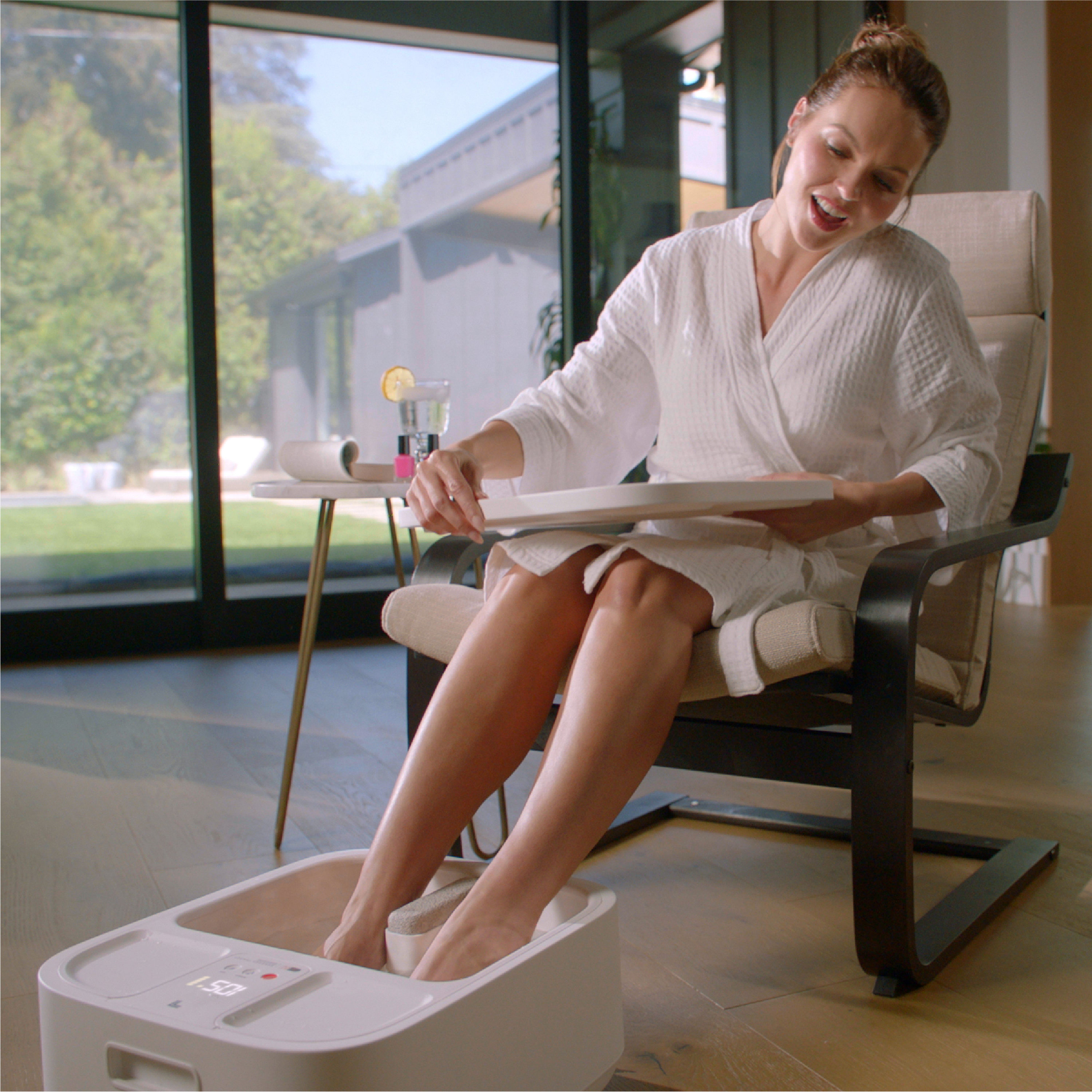 Spa Sharper Image Spahaven con Rodillos de Masaje, Baño de Pies Calentado de 1 Velocidad (Blanco) 1014495