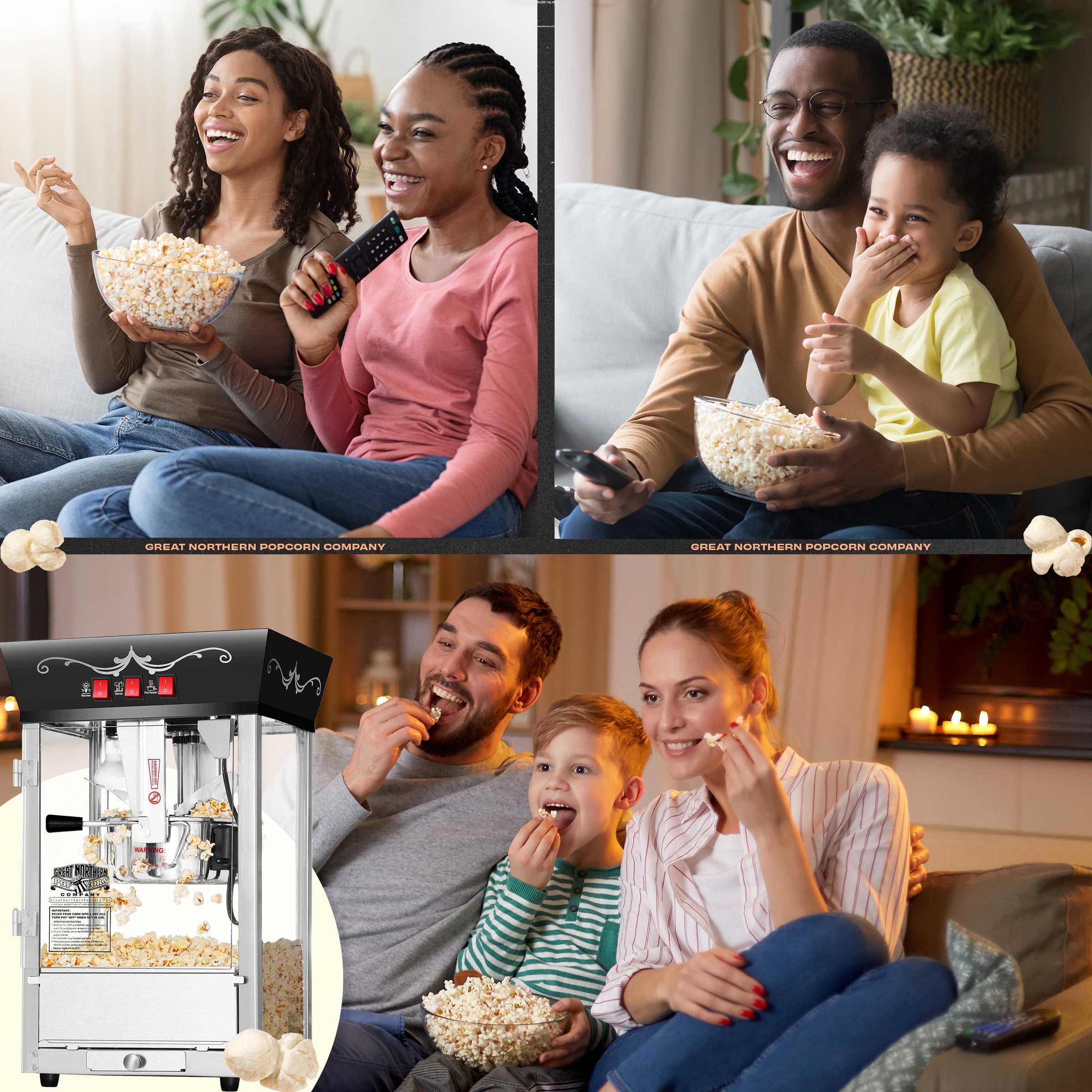 Máquina de palomitas de maíz de mostrador con aceite negro de 1 taza de Great Northern Popcorn 569864QKY