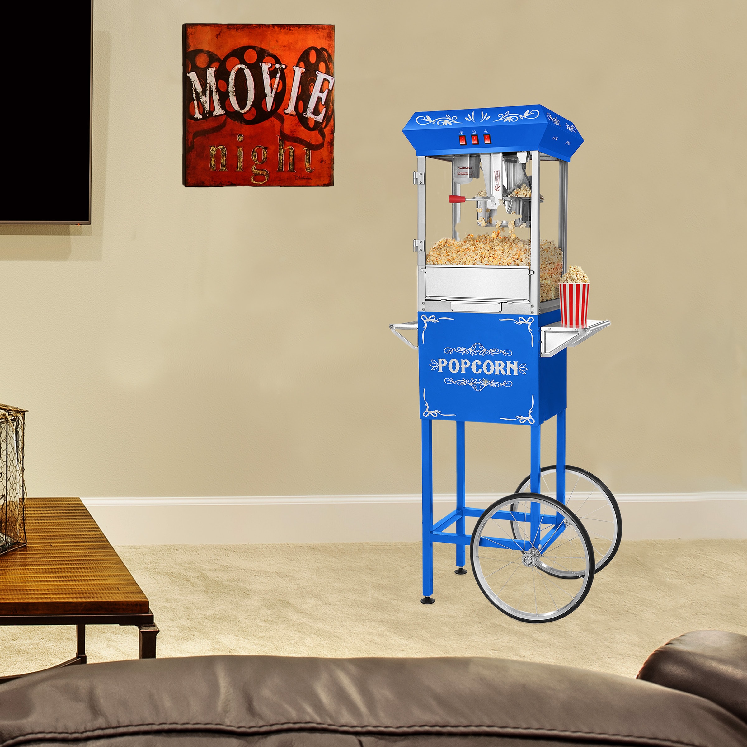 Máquina de palomitas de maíz independiente con carrito de acero inoxidable Great Northern Popcorn 338034BHQ