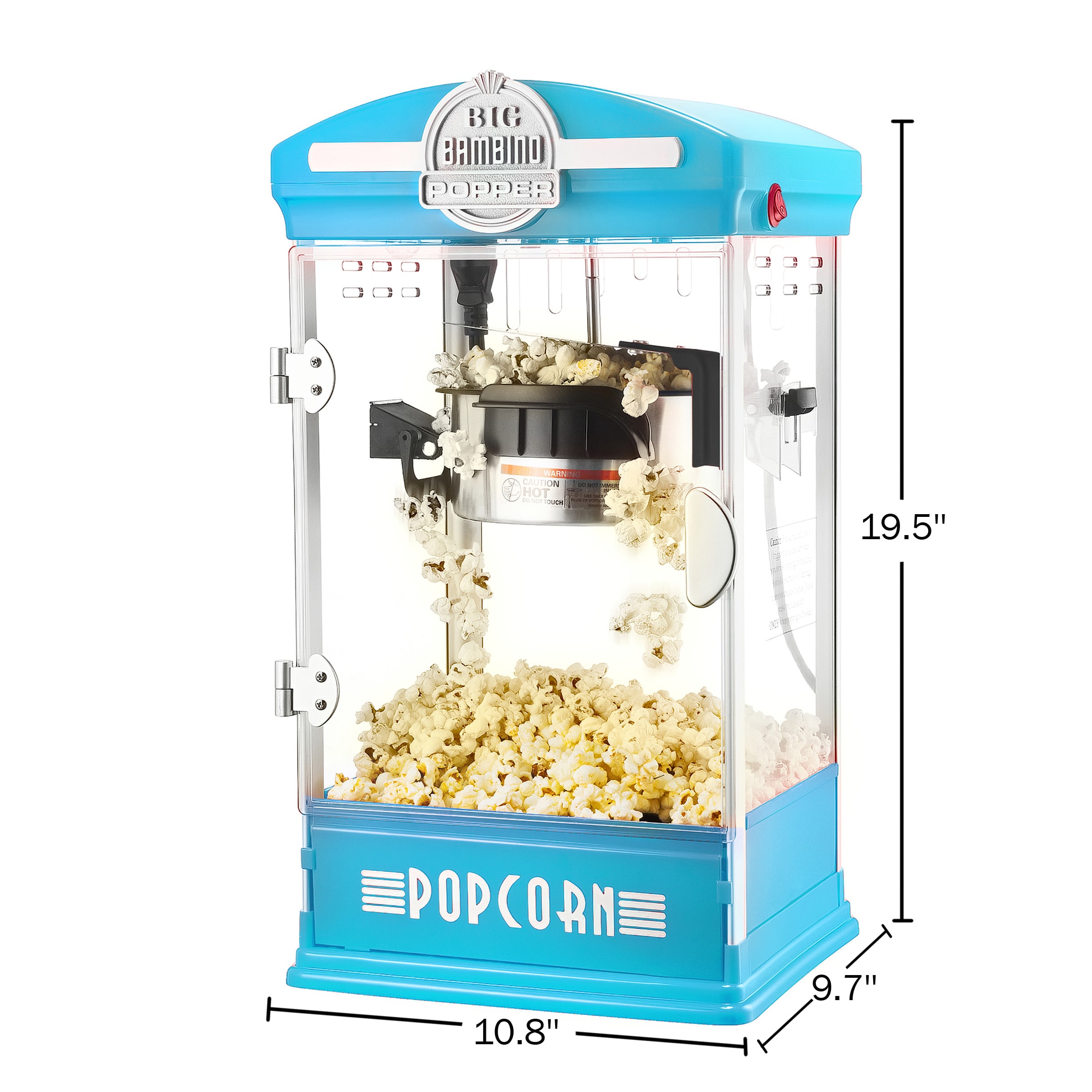 Máquina para hacer palomitas de maíz de mostrador con aceite azul de 0.5 tazas de Great Northern Popcorn 83-DT6017