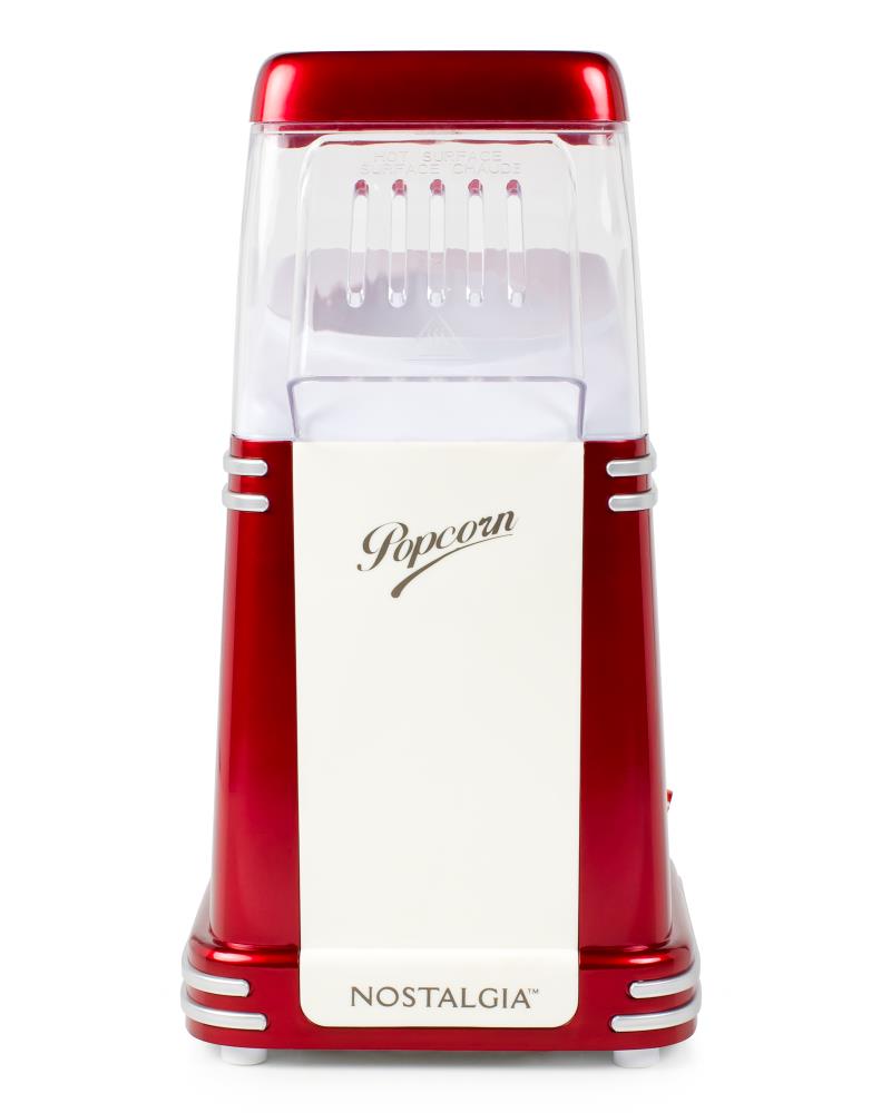 Máquina roja de palomitas de maíz de aire caliente en la encimera Nostalgia 0.25 tazas RHP-310