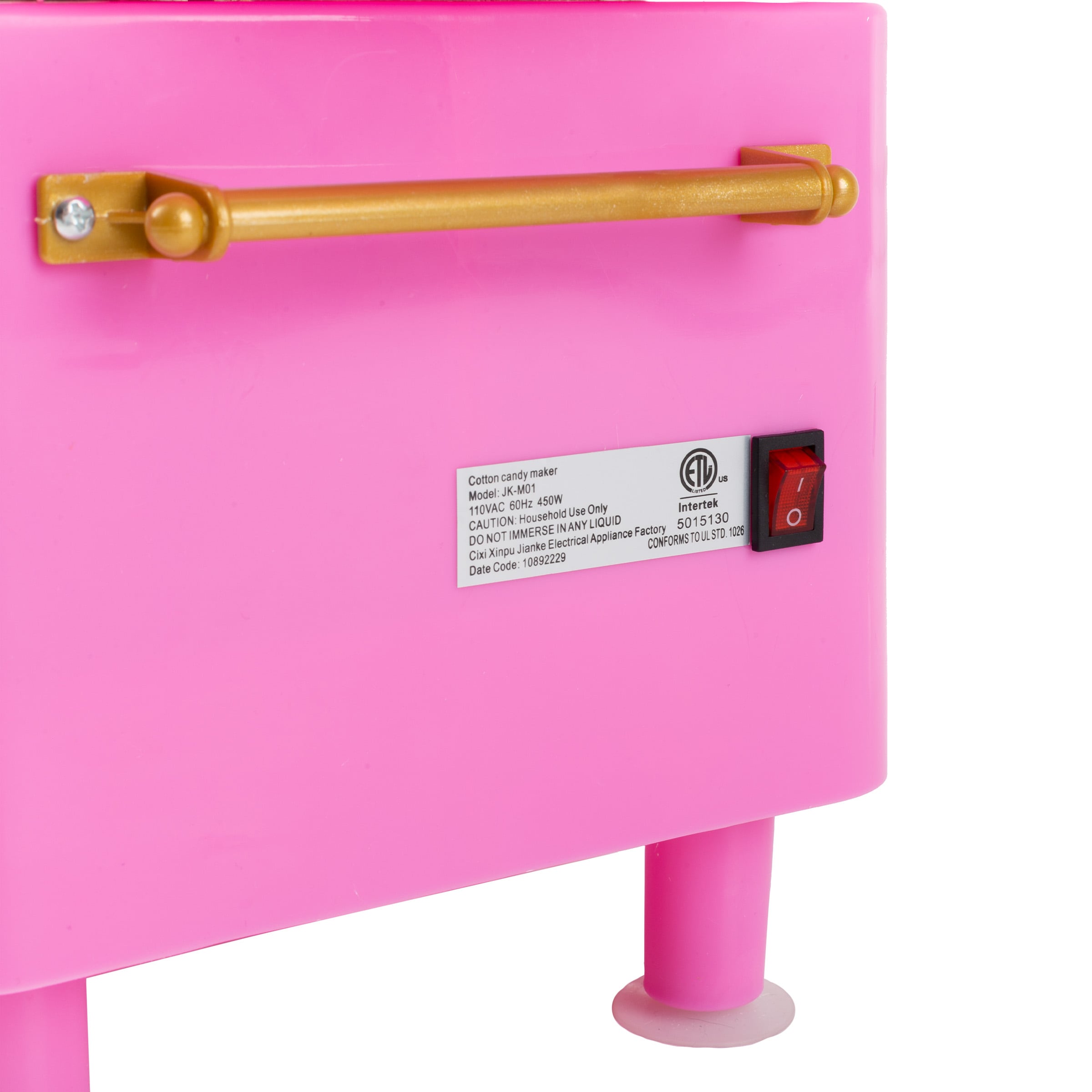 Máquina para hacer algodón de azúcar en rosa para colocar en la encimera (450 vatios) 83-DT6084.