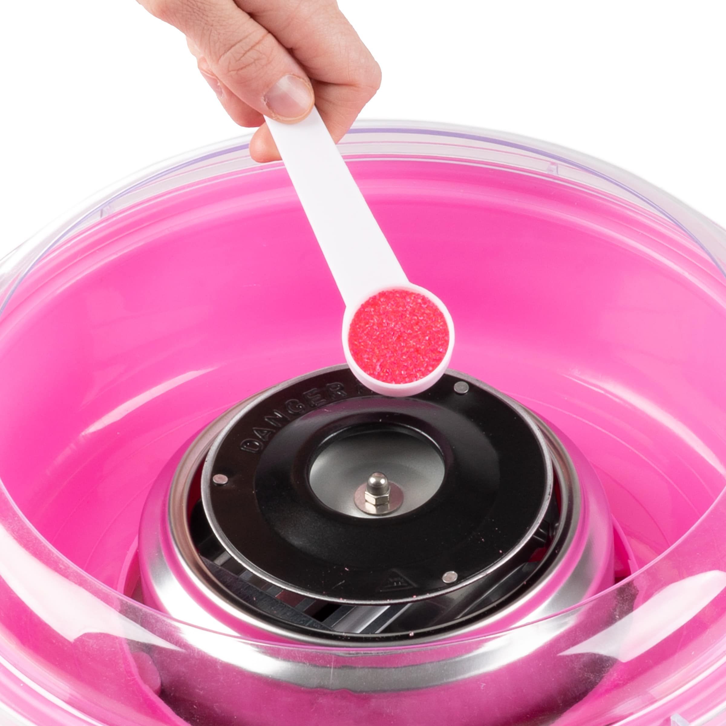 Máquina para hacer algodón de azúcar en rosa para colocar en la encimera (450 vatios) 83-DT6084.