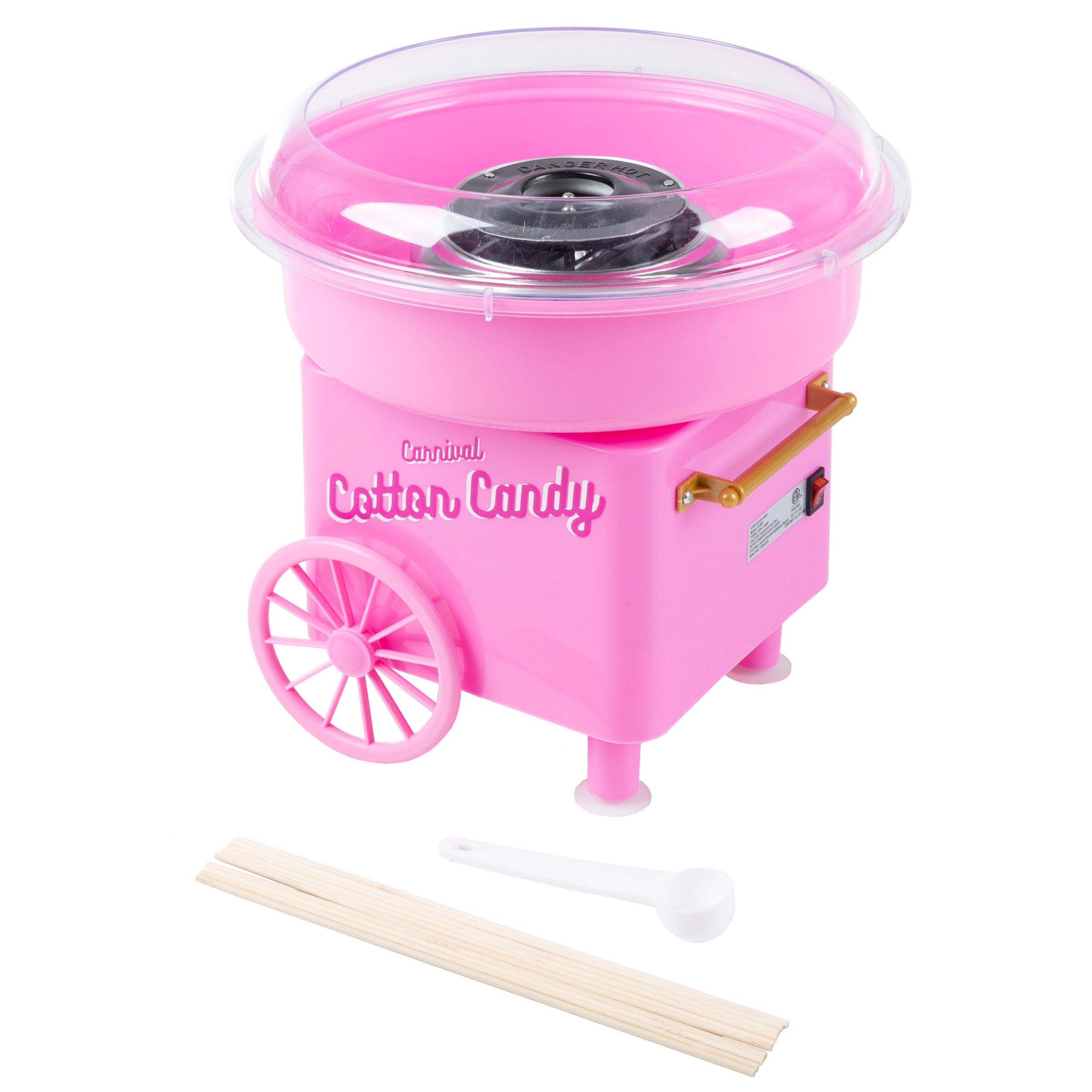 Máquina para hacer algodón de azúcar en rosa para colocar en la encimera (450 vatios) 83-DT6084.