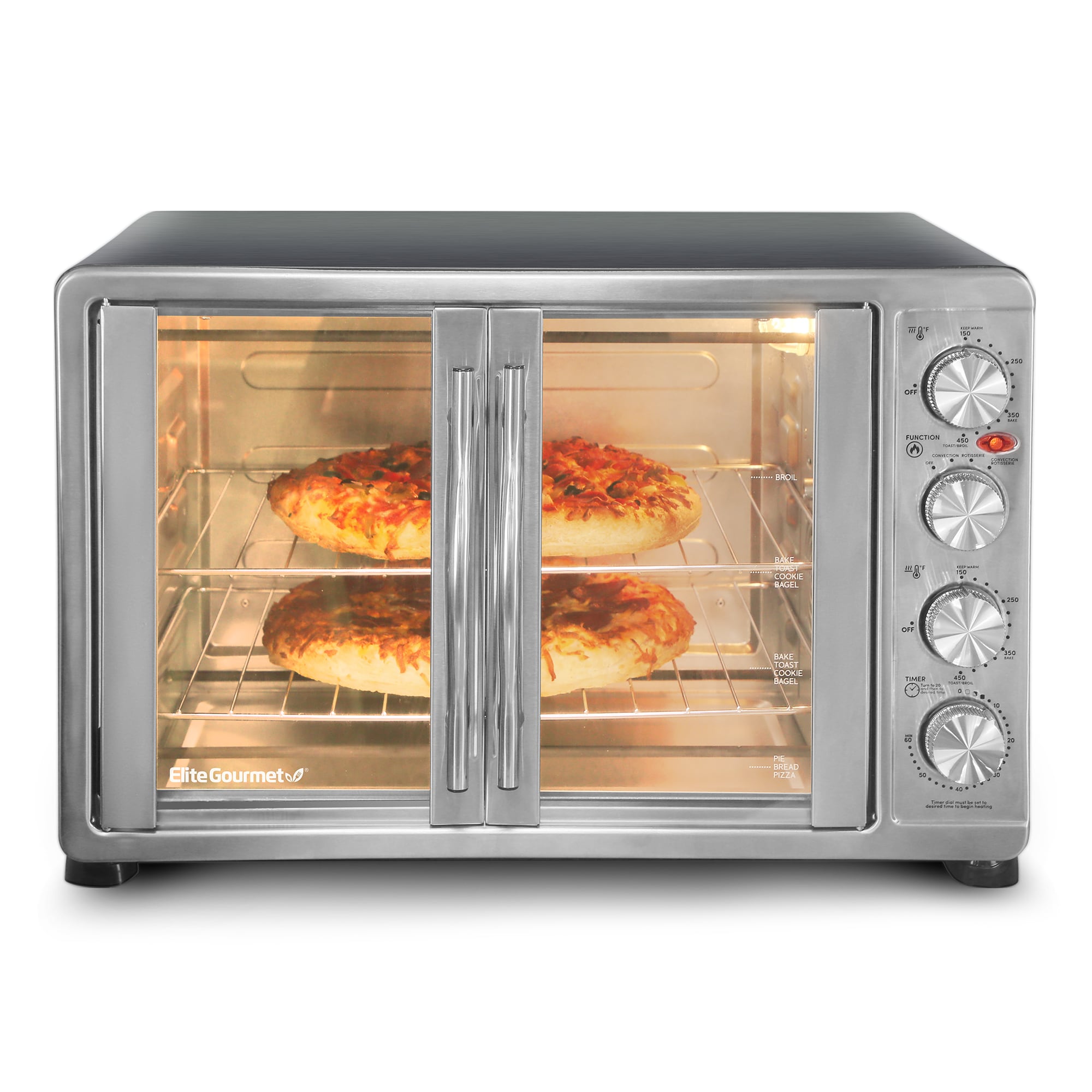 Horno Tostador de Convección Elite de 14 Rebanadas en Plata con Asador y Apagado Automático ETO4510B