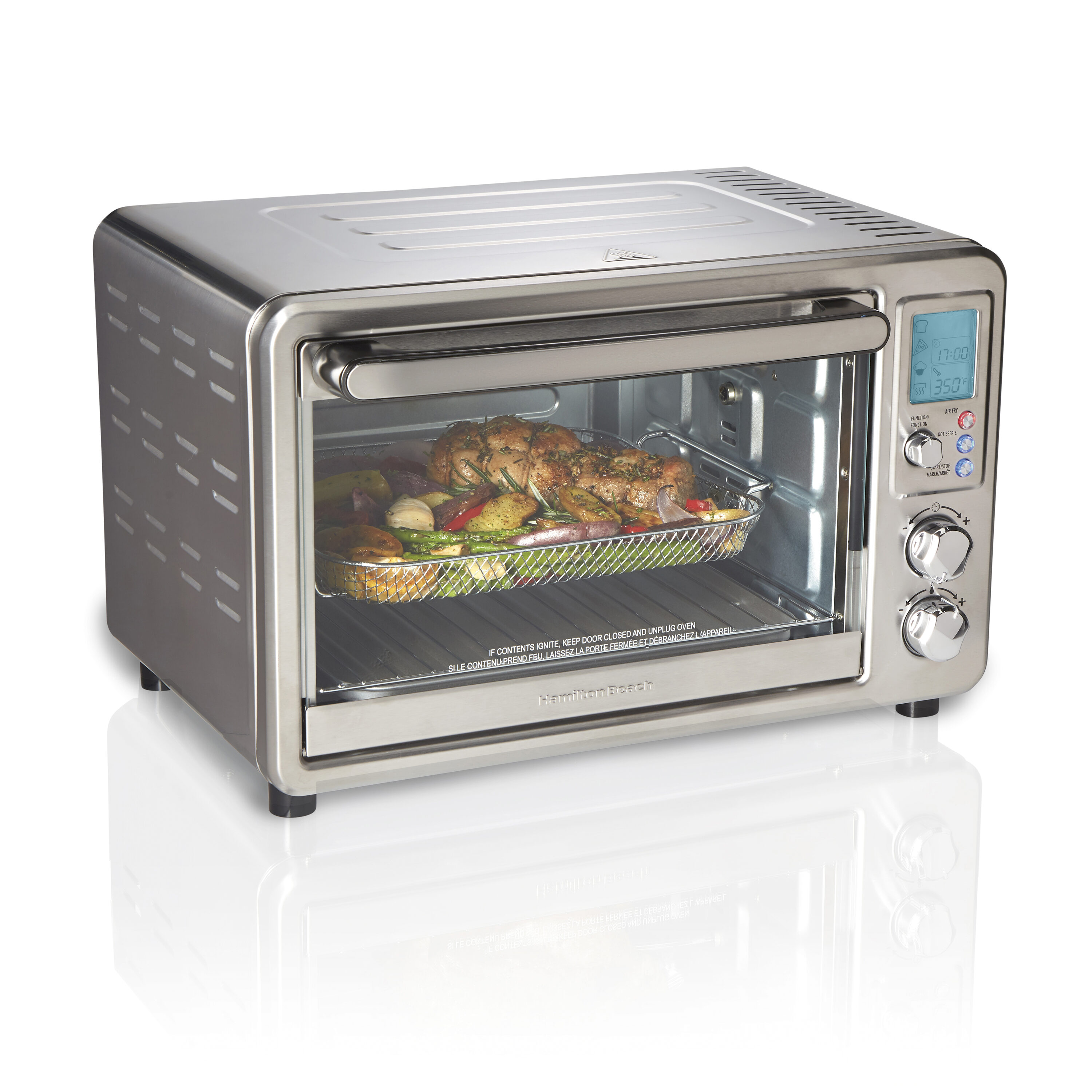 Horno Tostador de Convección de Acero Inoxidable de 6 Rebanadas con Asador y Apagado Automático -Hamilton Beach 31194C
