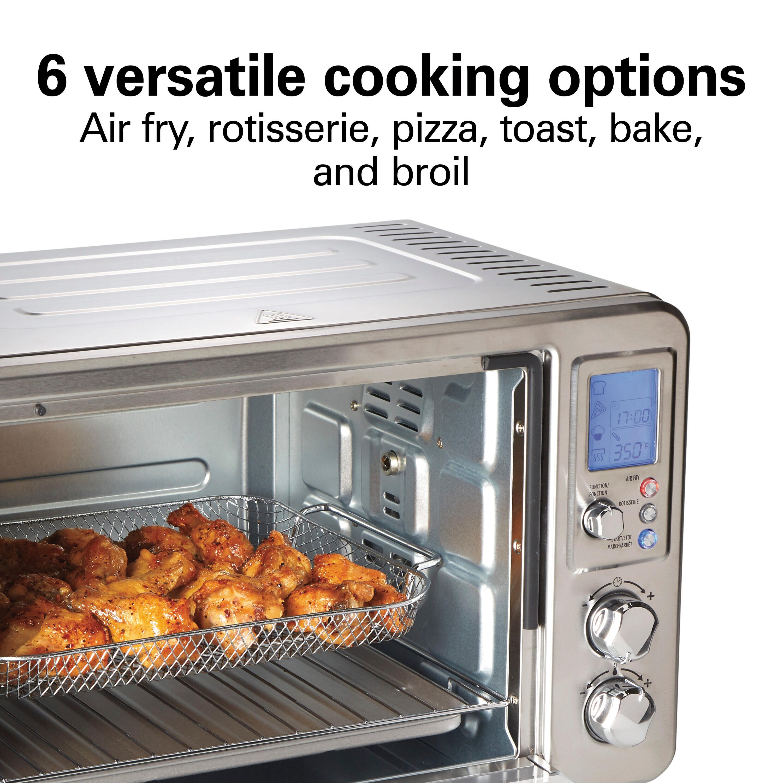 Horno Tostador de Convección de Acero Inoxidable de 6 Rebanadas con Asador y Apagado Automático -Hamilton Beach 31194C