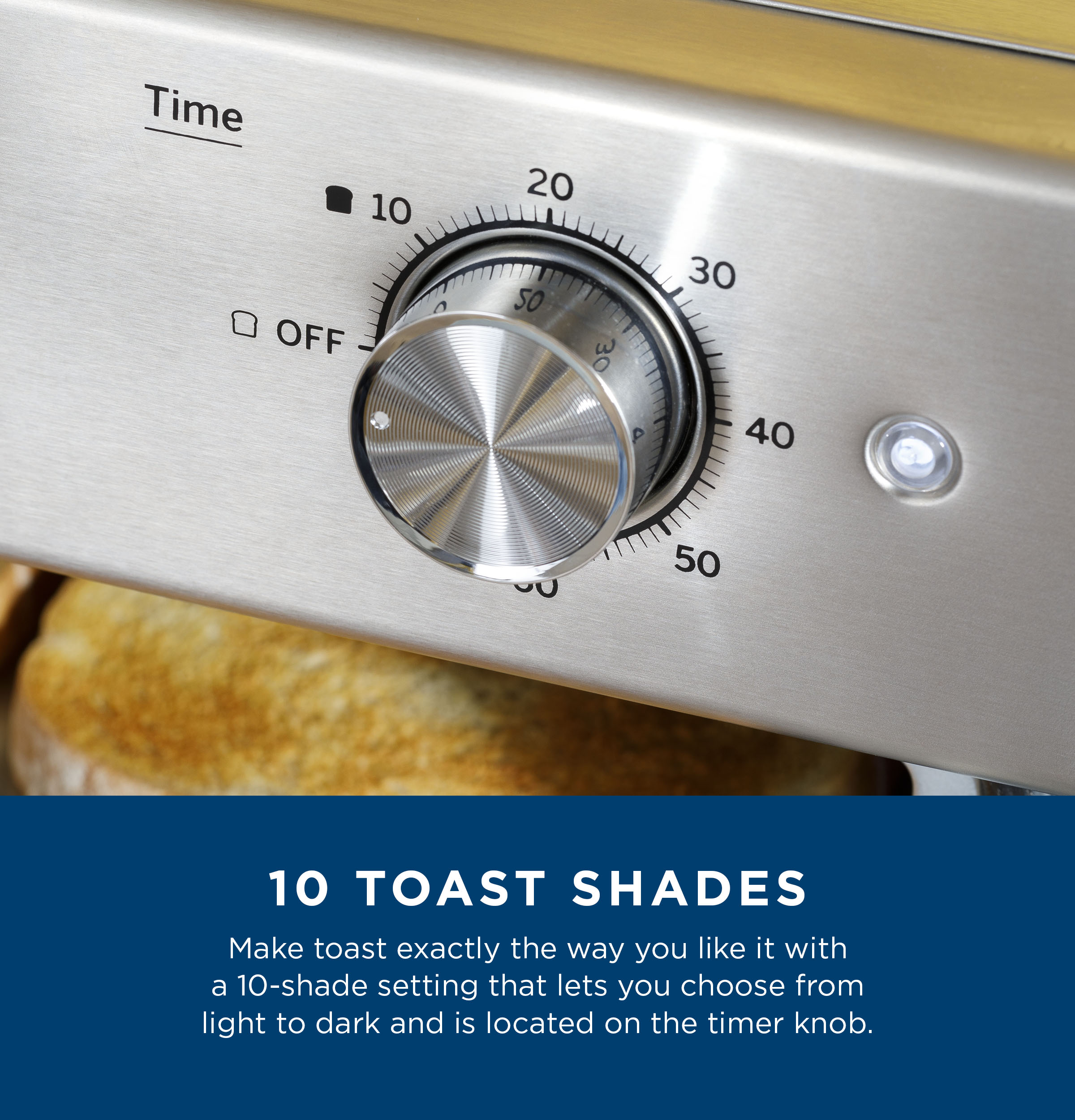 Horno tostador de convección de acero inoxidable con freidora de aire de 6 rebanadas y apagado automático