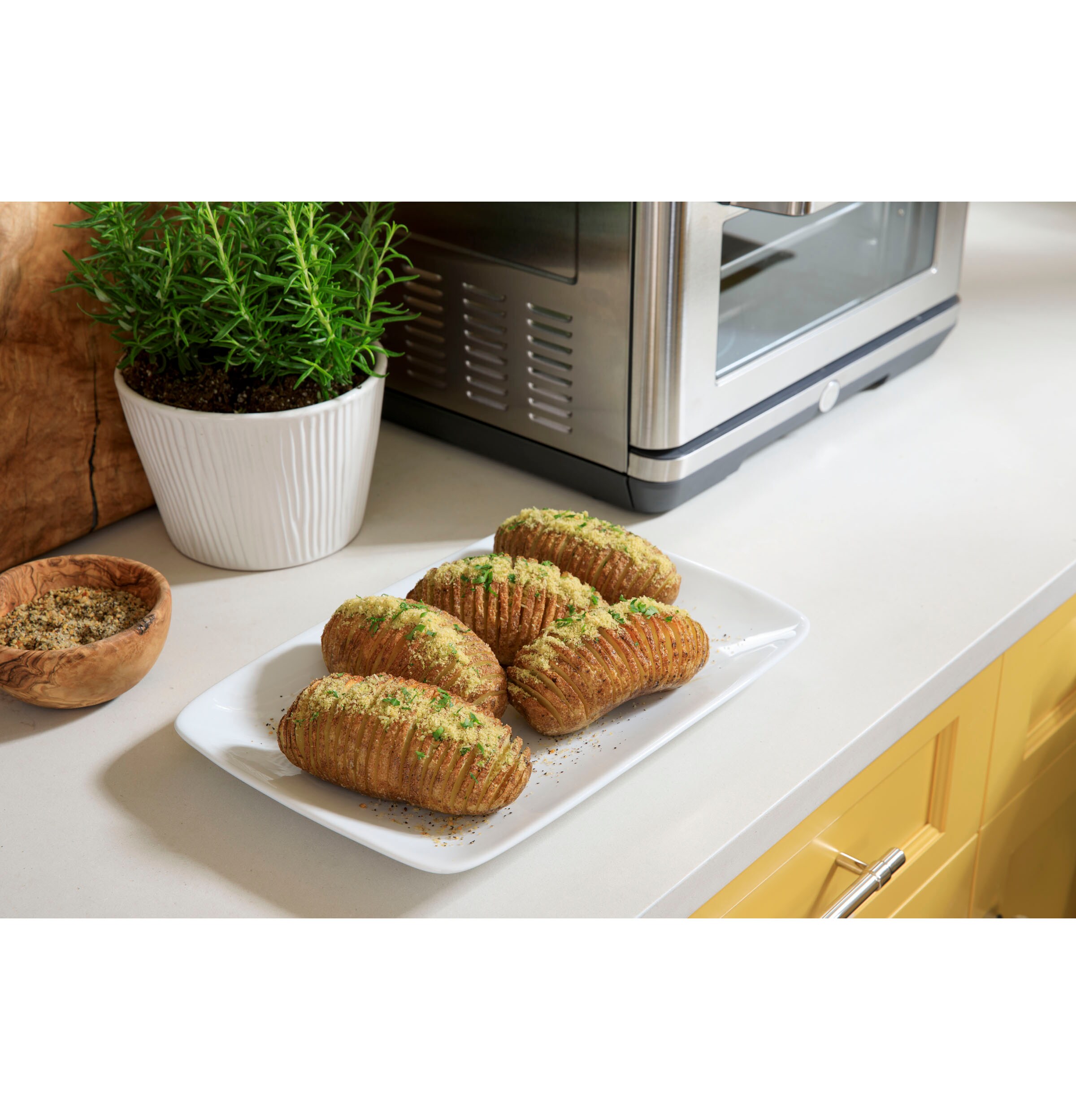 Horno tostador de convección de acero inoxidable con freidora de aire de 6 rebanadas y apagado automático