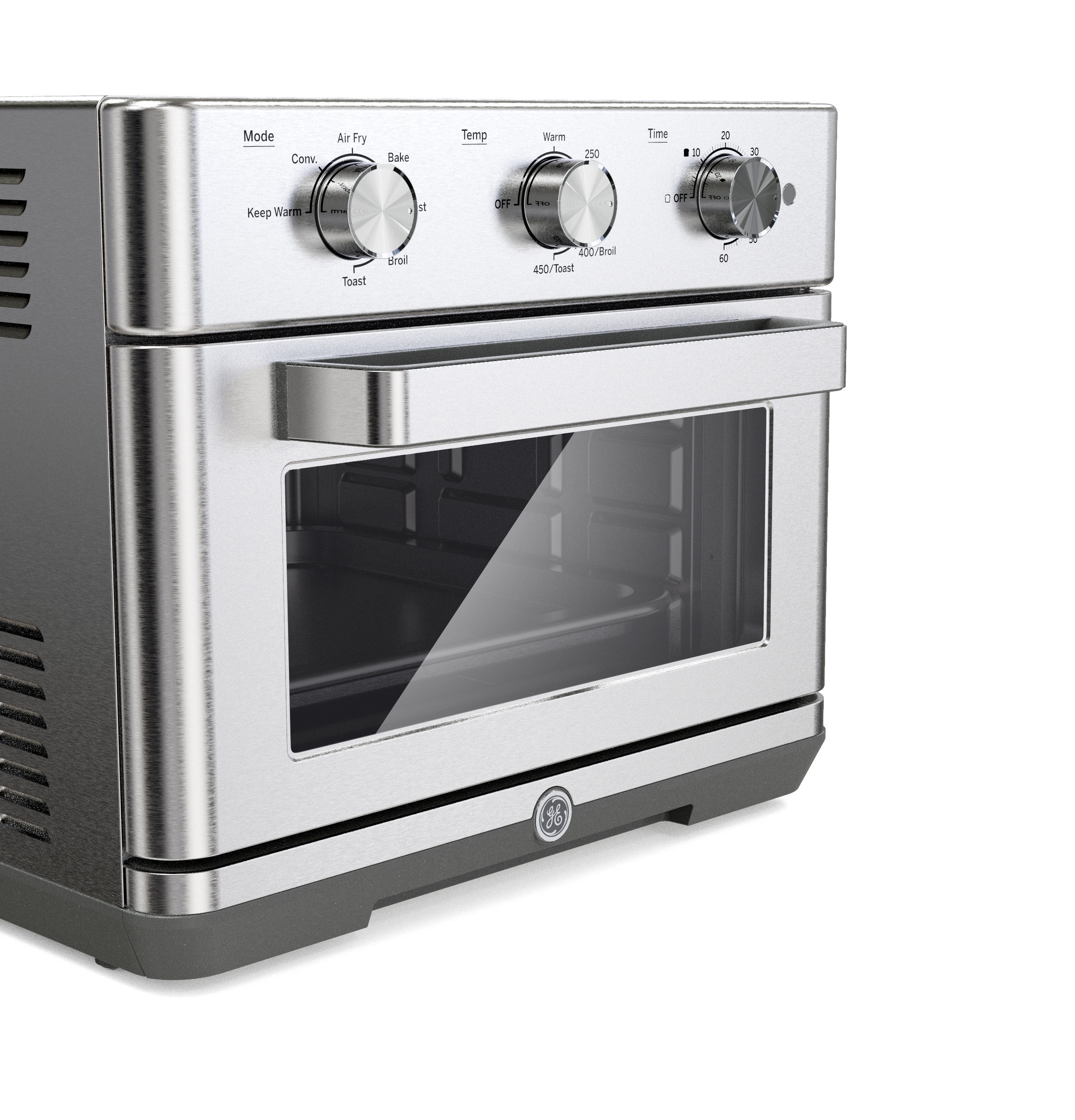Horno tostador de convección de acero inoxidable con freidora de aire de 6 rebanadas y apagado automático
