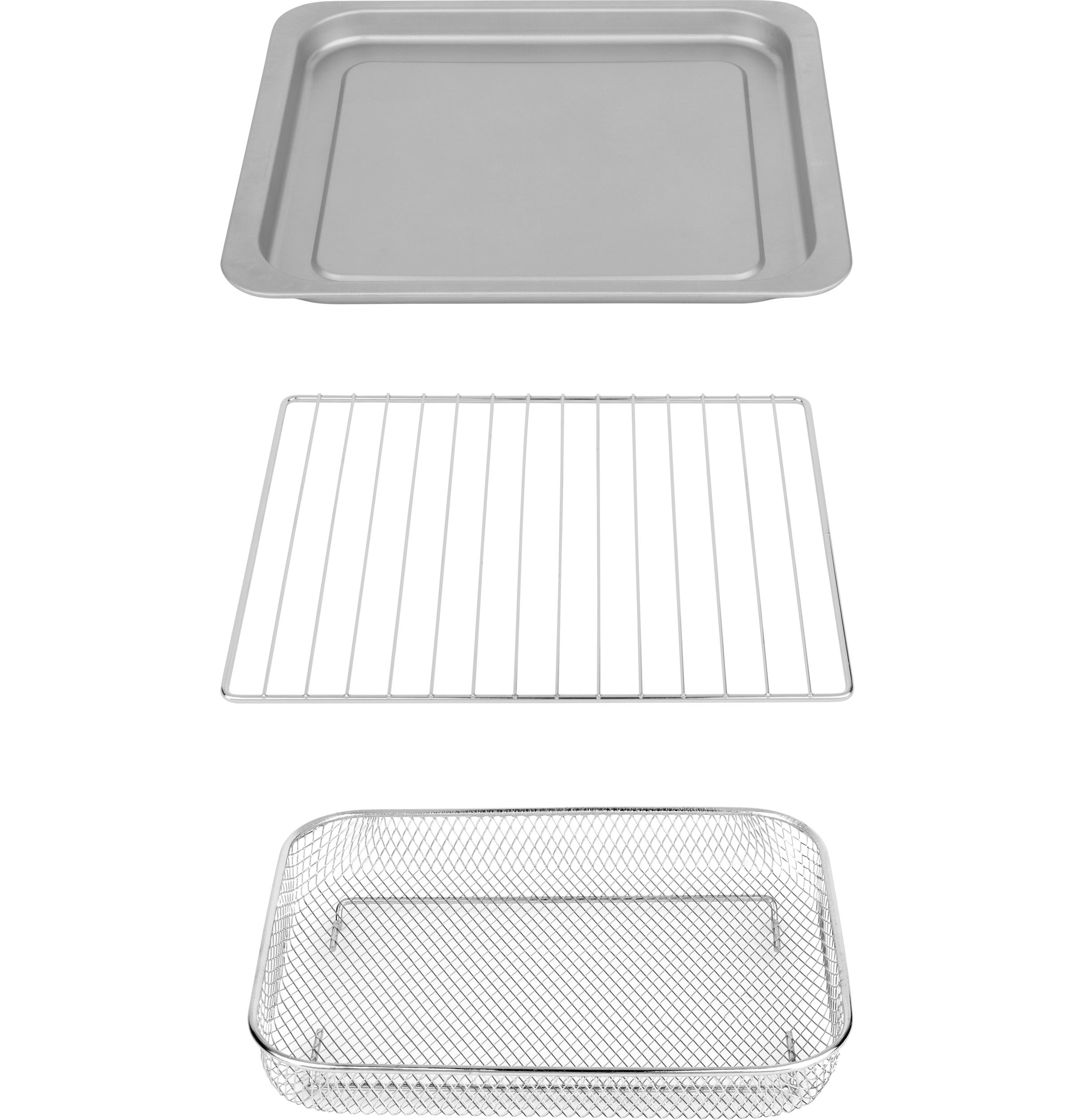 Horno tostador de convección de acero inoxidable con freidora de aire de 6 rebanadas y apagado automático