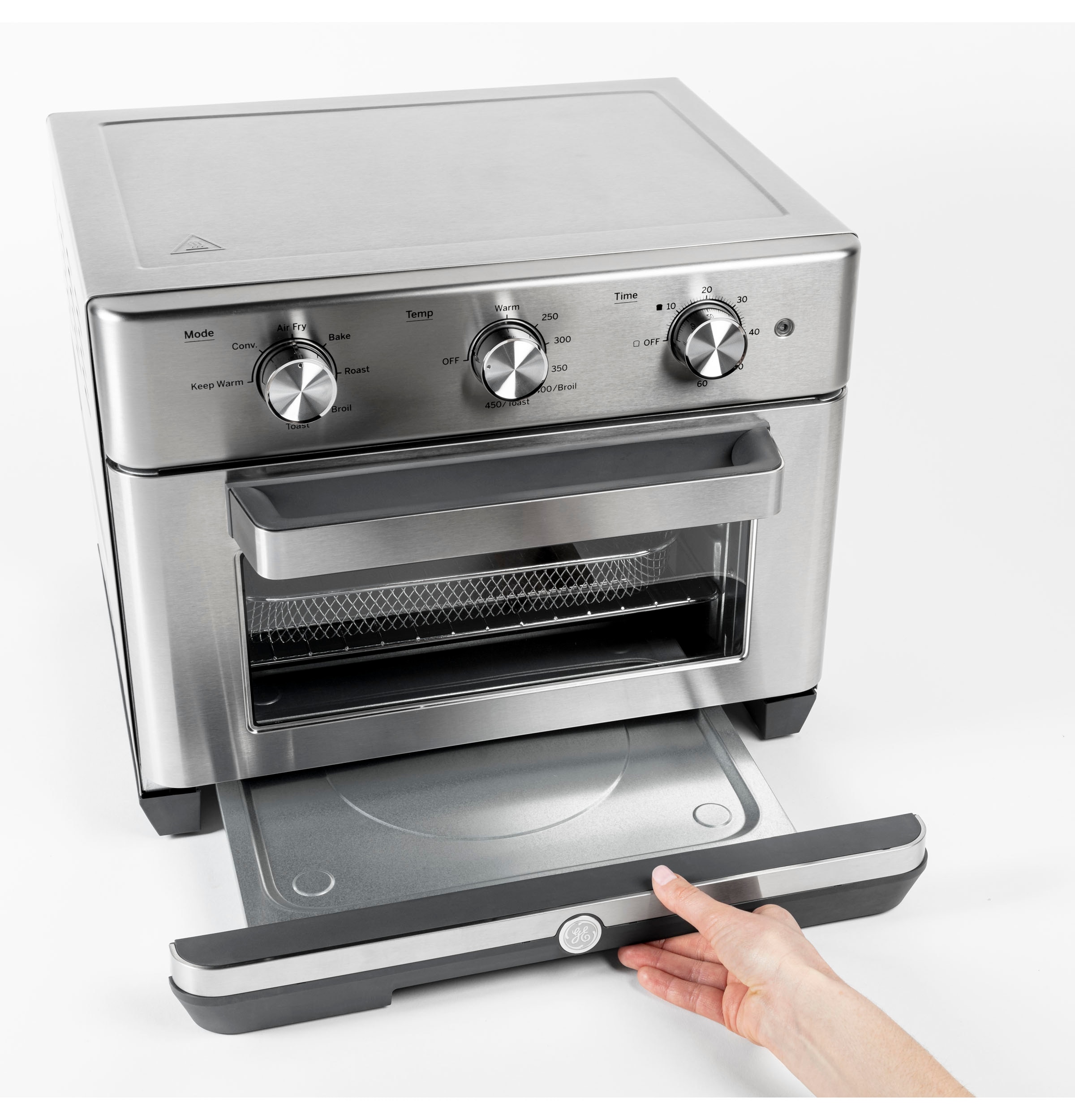 Horno tostador de convección de acero inoxidable con freidora de aire de 6 rebanadas y apagado automático