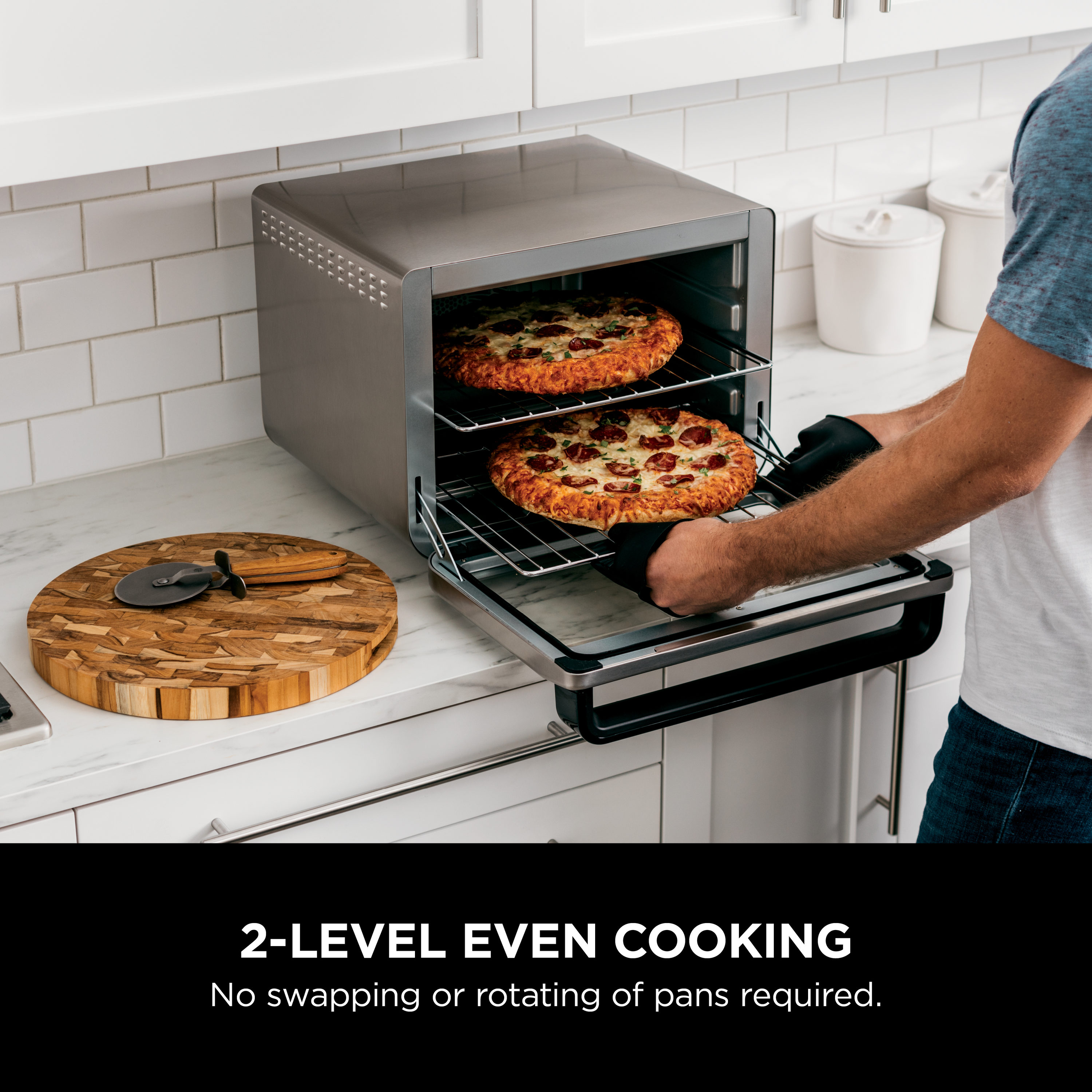 Horno tostador de convección de acero inoxidable de 6 rebanadas Ninja Foodi 10 en 1 XL Pro con apagado automático DT201.