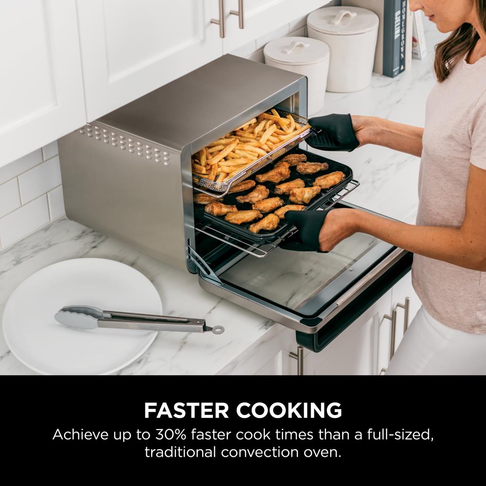 Horno tostador de convección de acero inoxidable de 6 rebanadas Ninja Foodi 10 en 1 XL Pro con apagado automático DT201.