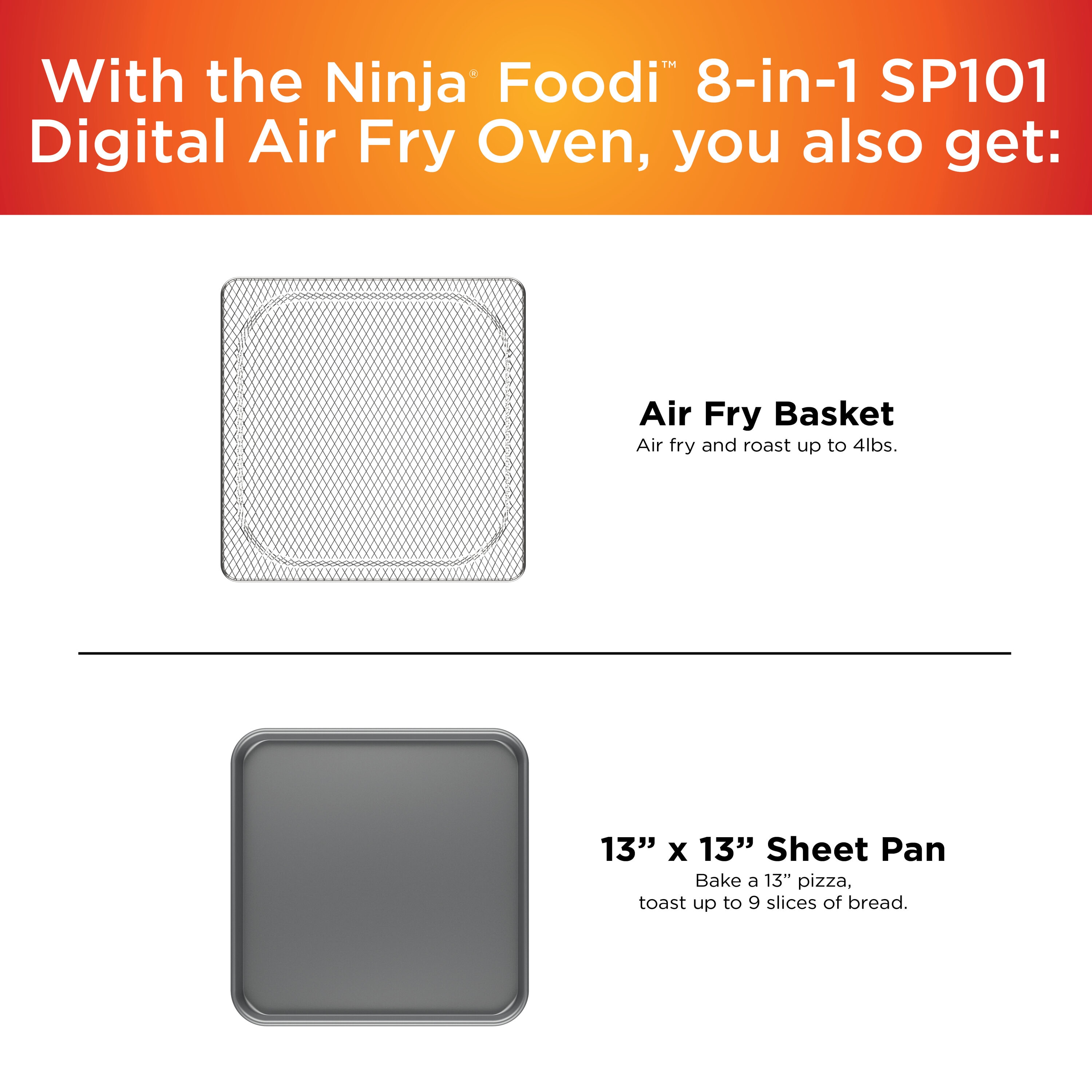 Horno Tostador de Convección Negro Ninja Foodi de 9 Rebanadas con Apagado Automático SP101