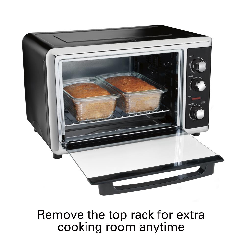 Horno Tostador de Convección Negro de 12 Rebanadas con Rostizador y Apagado Automático de Hamilton Beach 31105D
