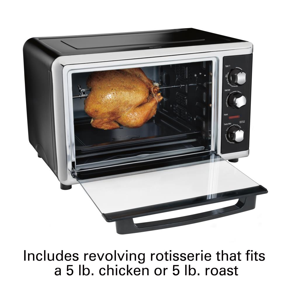 Horno Tostador de Convección Negro de 12 Rebanadas con Rostizador y Apagado Automático de Hamilton Beach 31105D