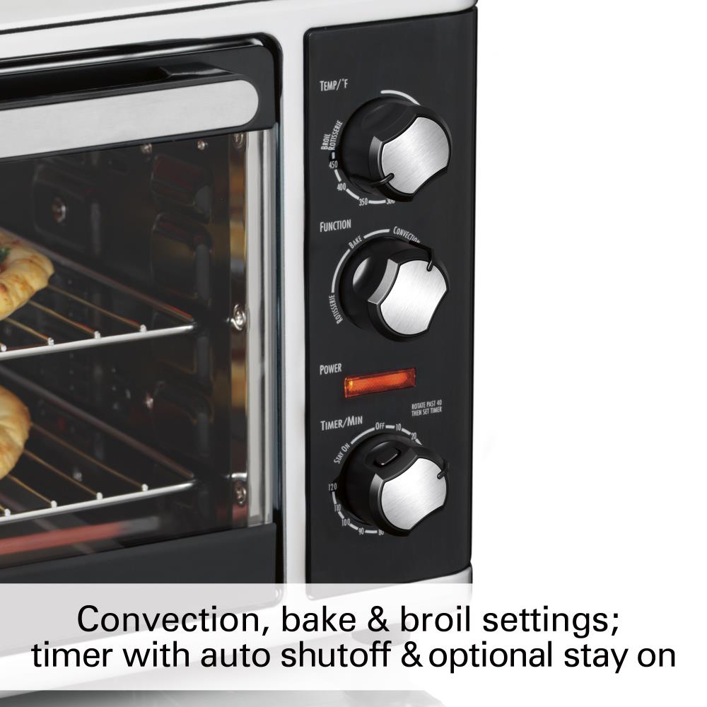 Horno Tostador de Convección Negro de 12 Rebanadas con Rostizador y Apagado Automático de Hamilton Beach 31105D