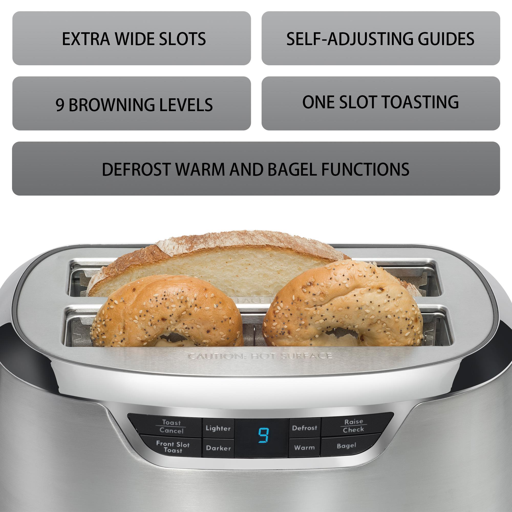 Tostador Kenmore Elite de Ranura Larga, Pantalla Digital de Acero Inoxidable para 4 Rebanadas KKELST4SS