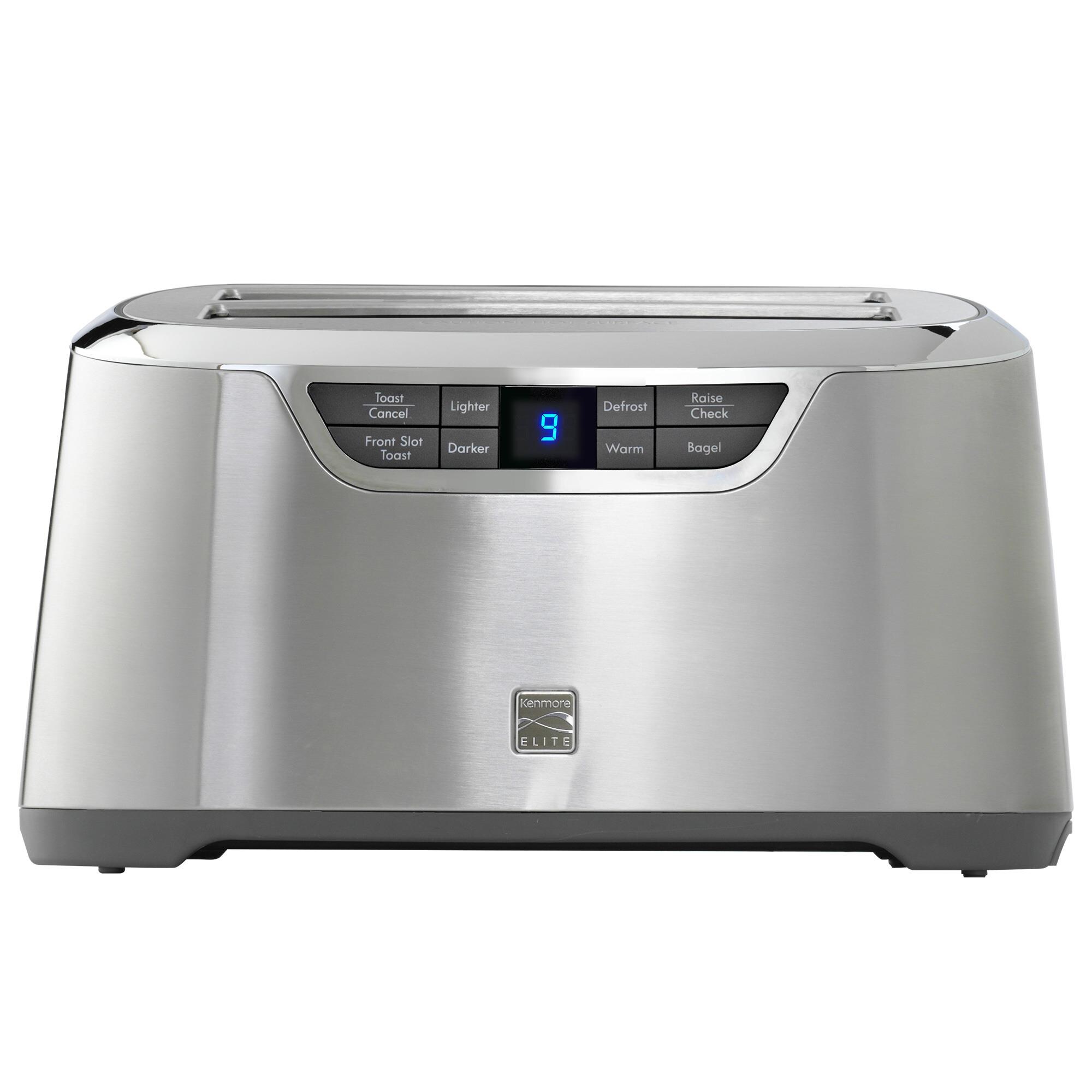 Tostador Kenmore Elite de Ranura Larga, Pantalla Digital de Acero Inoxidable para 4 Rebanadas KKELST4SS