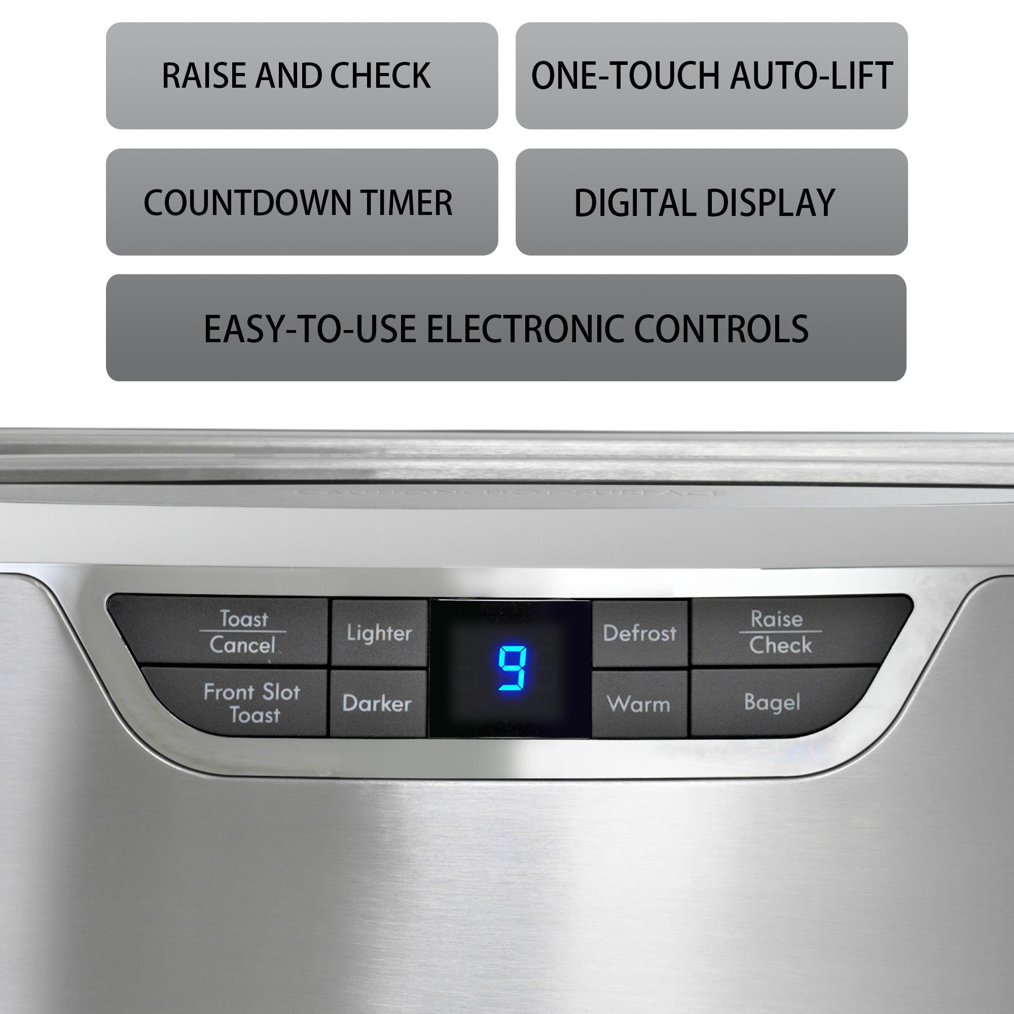 Tostador Kenmore Elite de Ranura Larga, Pantalla Digital de Acero Inoxidable para 4 Rebanadas KKELST4SS