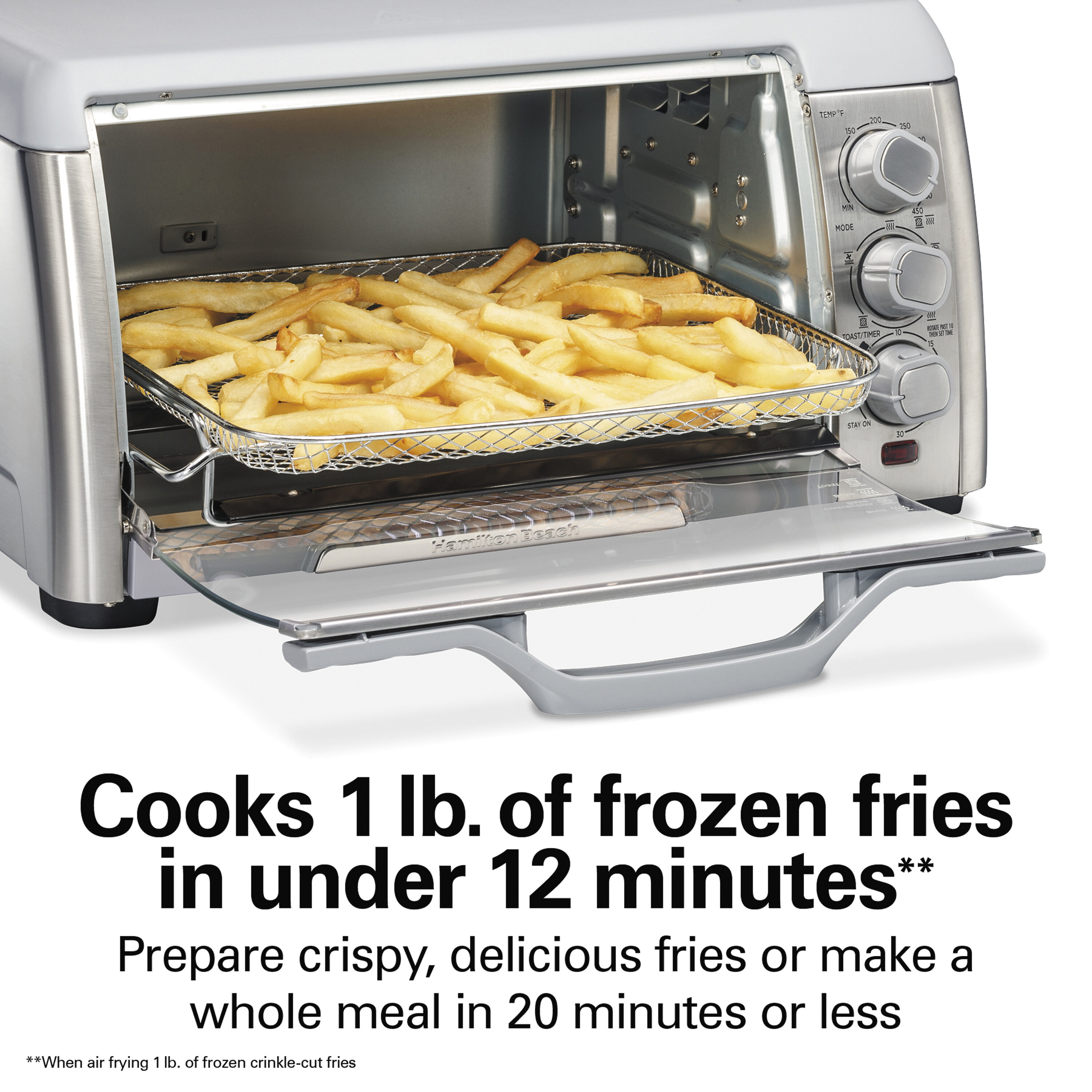 Horno Tostador de Convección de Acero Inoxidable de 6 Rebanadas con Apagado Automático - Hamilton Beach Quantum 31350G