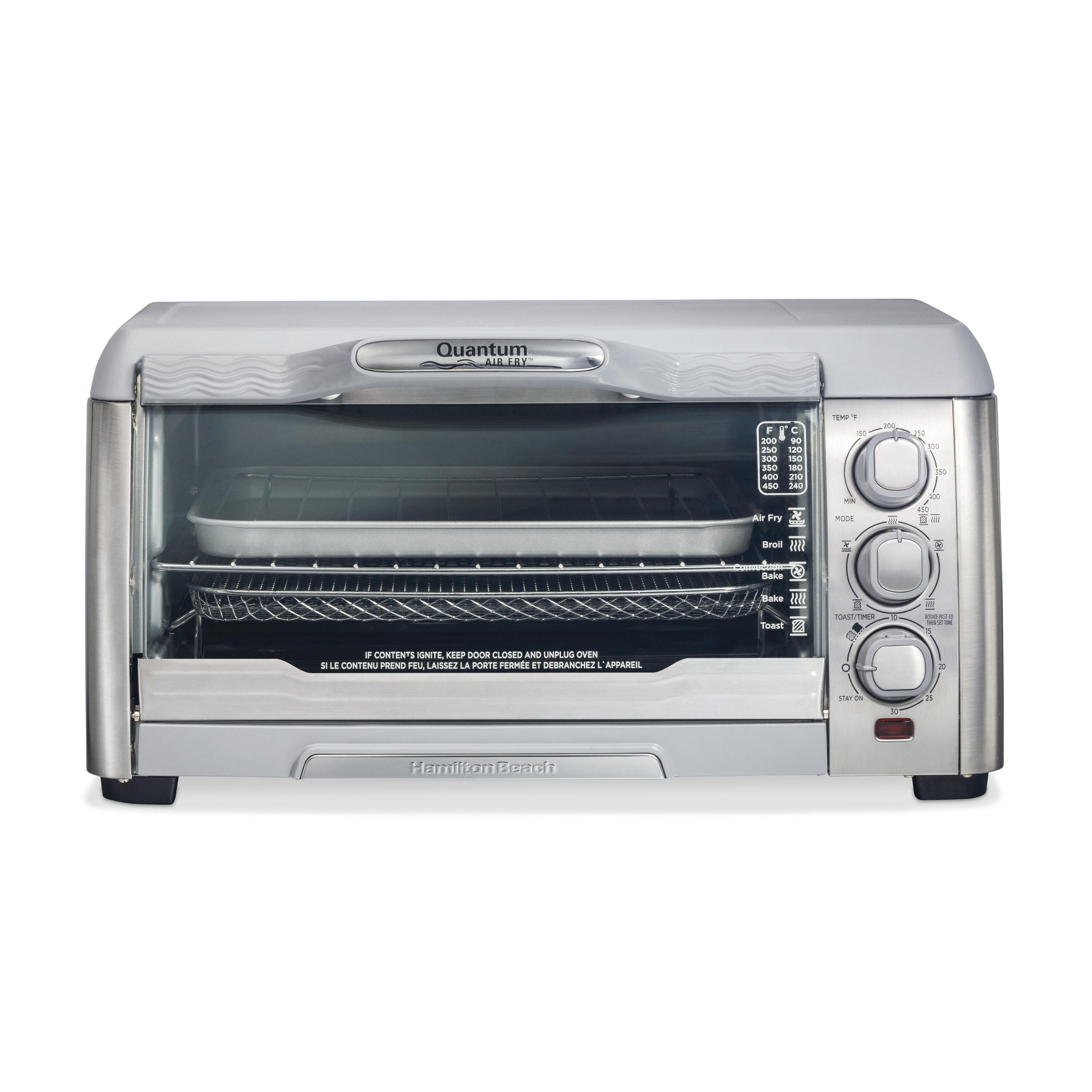 Horno Tostador de Convección de Acero Inoxidable de 6 Rebanadas con Apagado Automático - Hamilton Beach Quantum 31350G