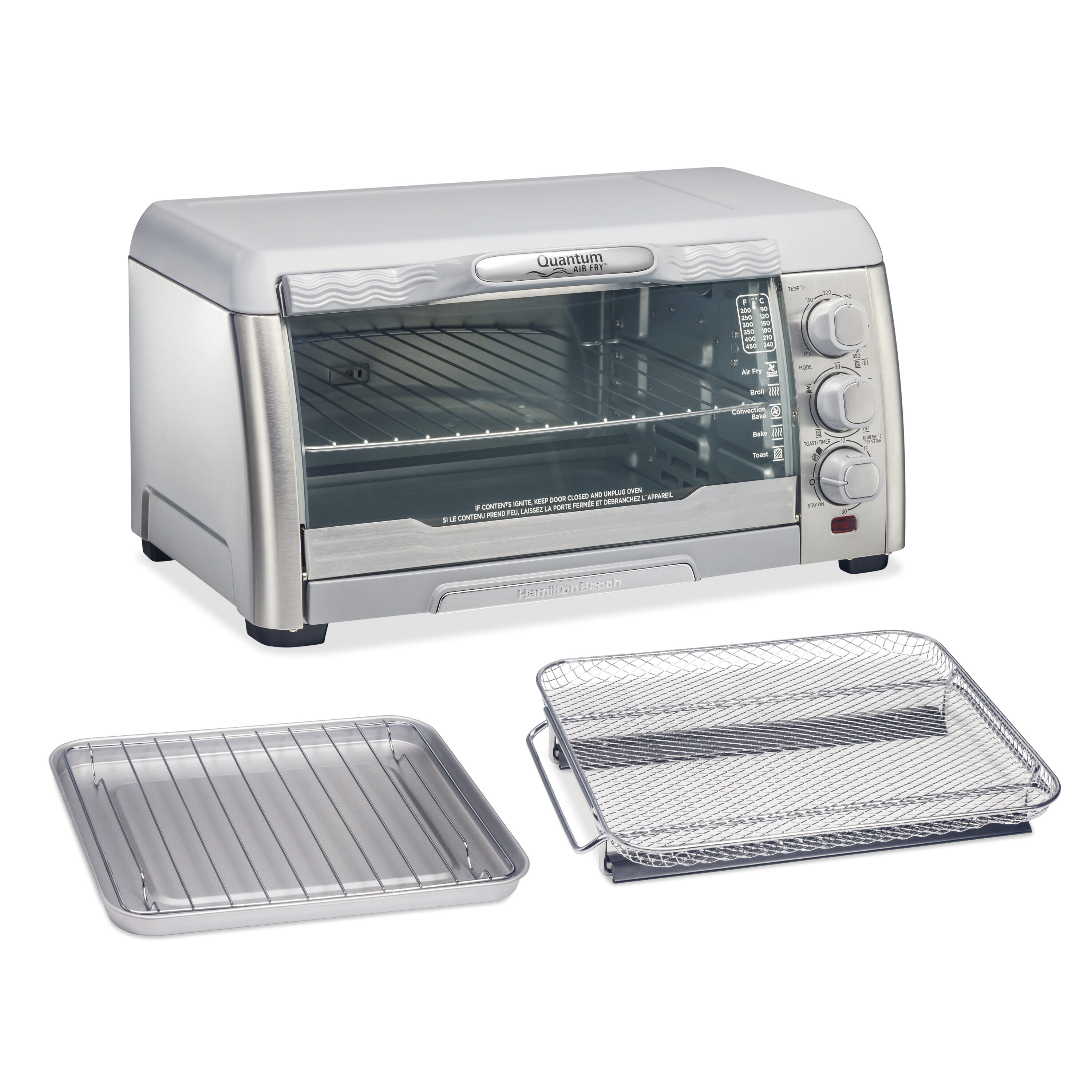 Horno Tostador de Convección de Acero Inoxidable de 6 Rebanadas con Apagado Automático - Hamilton Beach Quantum 31350G