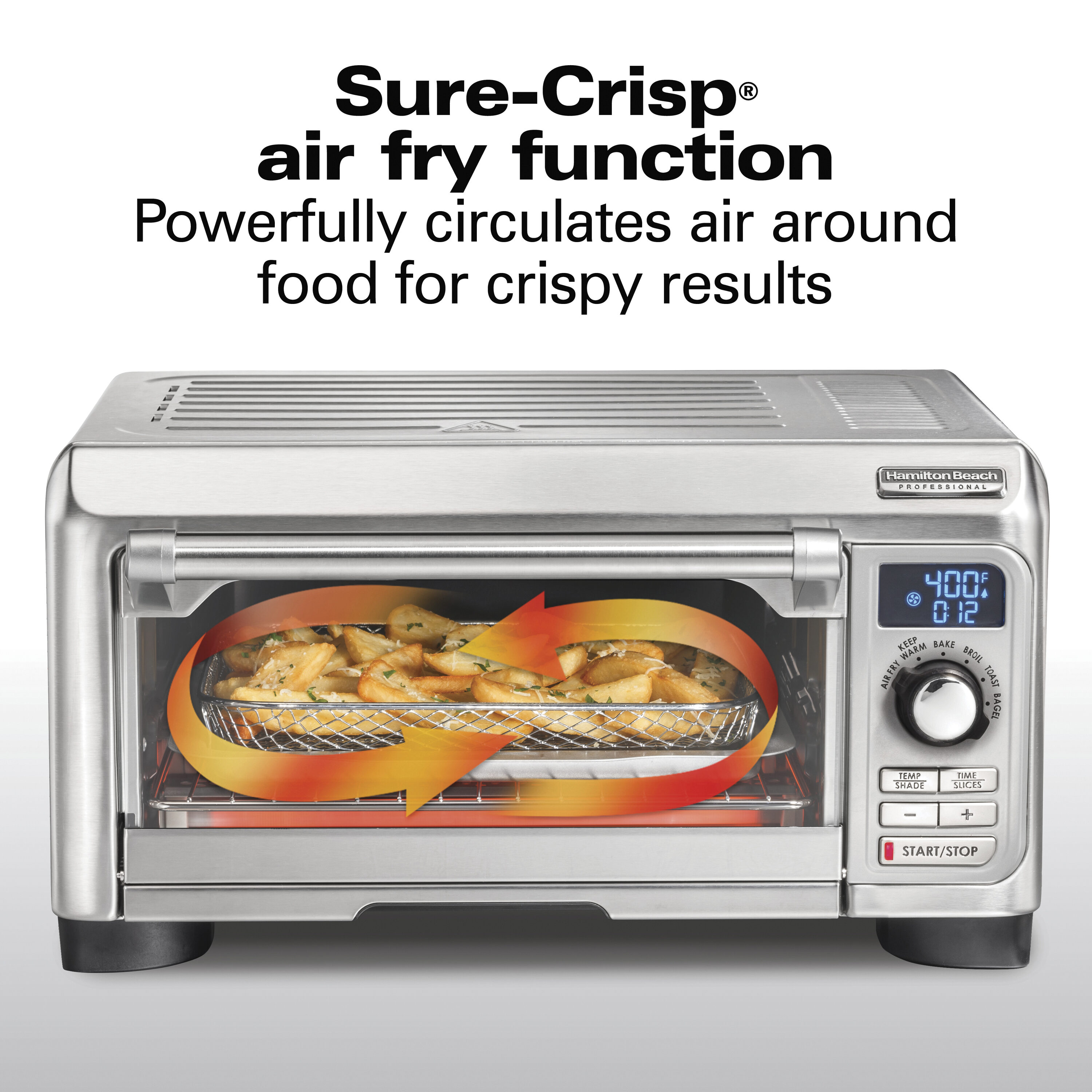 Horno Tostador de Convección de Acero Inoxidable Hamilton Beach Professional de 4 Rebanadas con Apagado Automático 31241