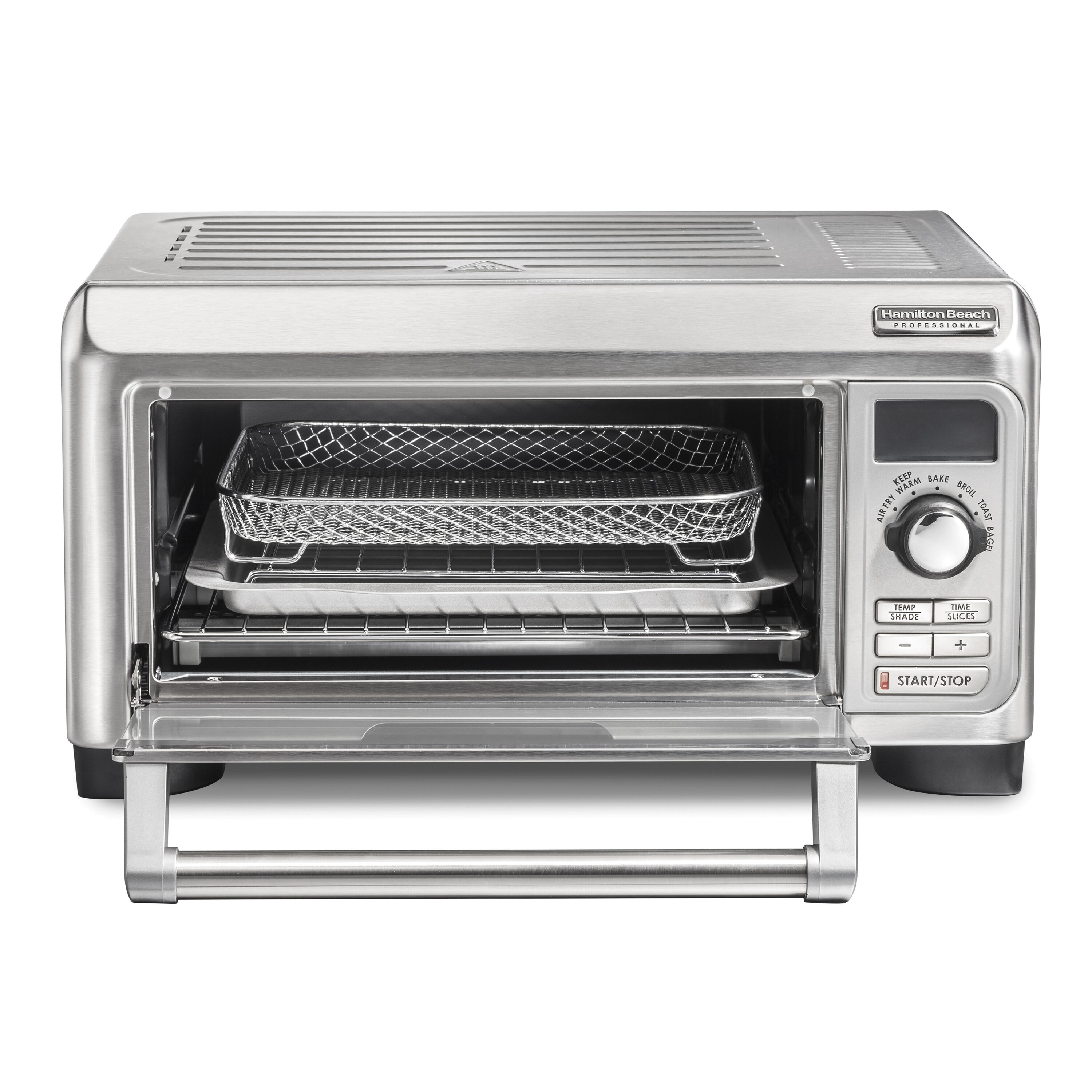 Horno Tostador de Convección de Acero Inoxidable Hamilton Beach Professional de 4 Rebanadas con Apagado Automático 31241