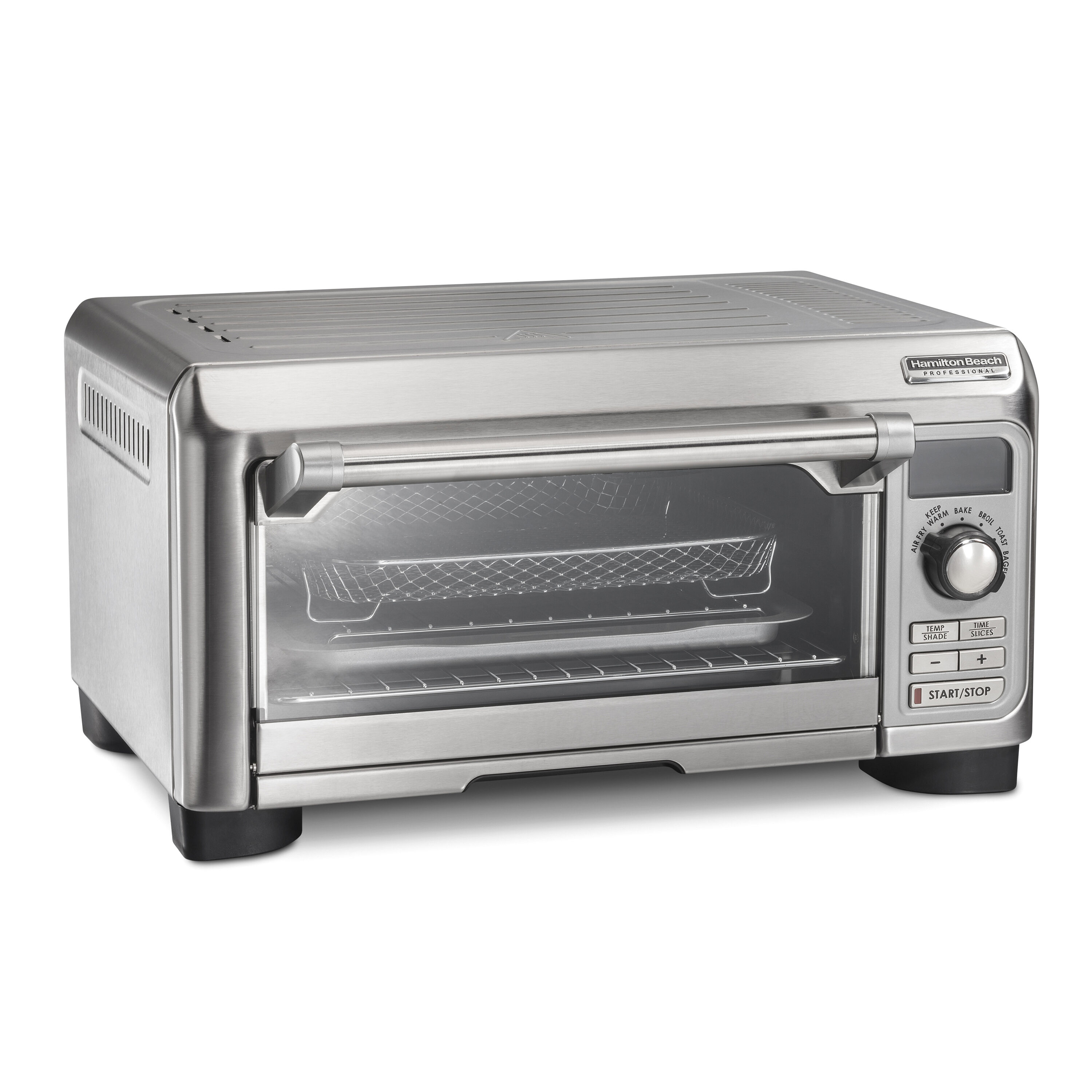 Horno Tostador de Convección de Acero Inoxidable Hamilton Beach Professional de 4 Rebanadas con Apagado Automático 31241