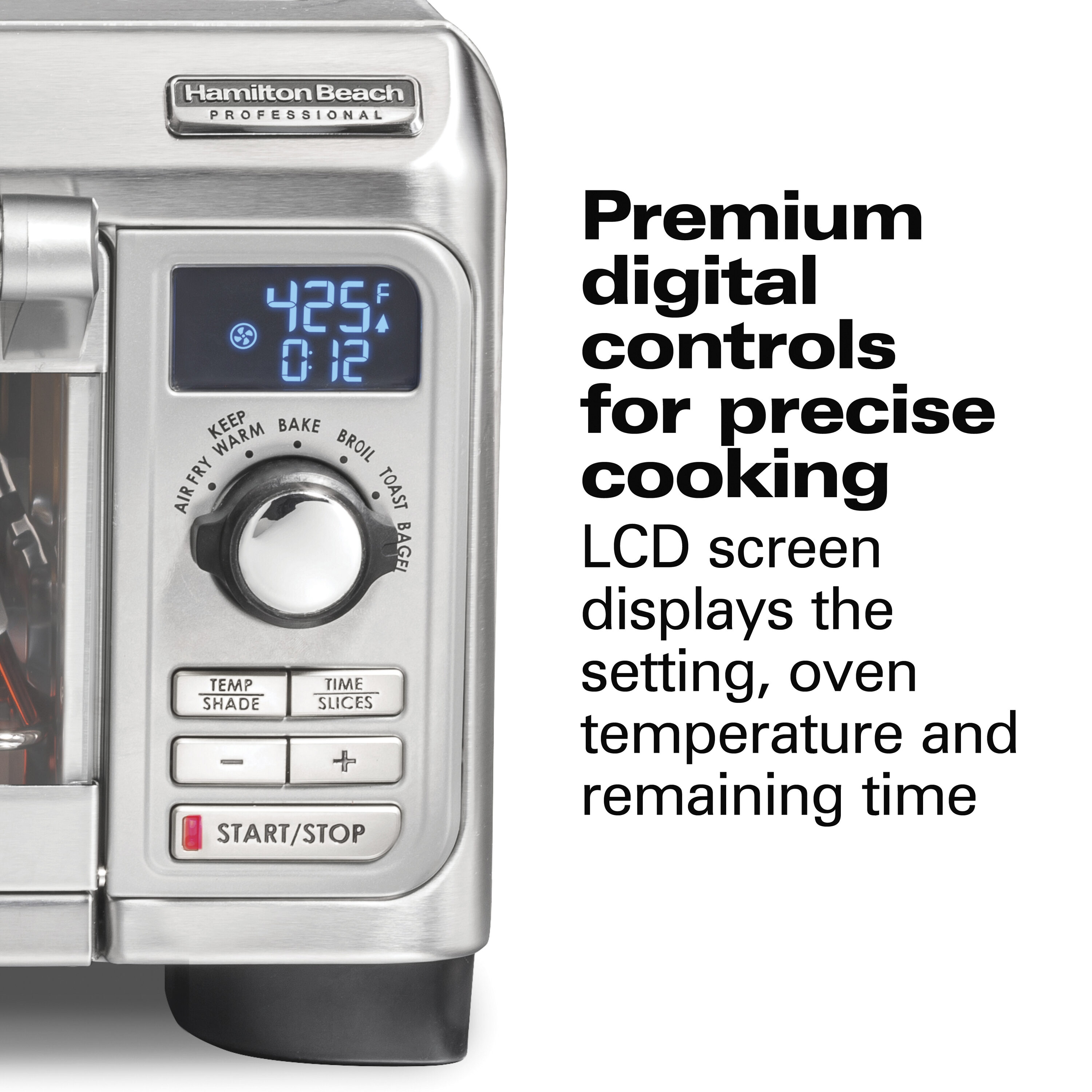 Horno Tostador de Convección de Acero Inoxidable Hamilton Beach Professional de 4 Rebanadas con Apagado Automático 31241