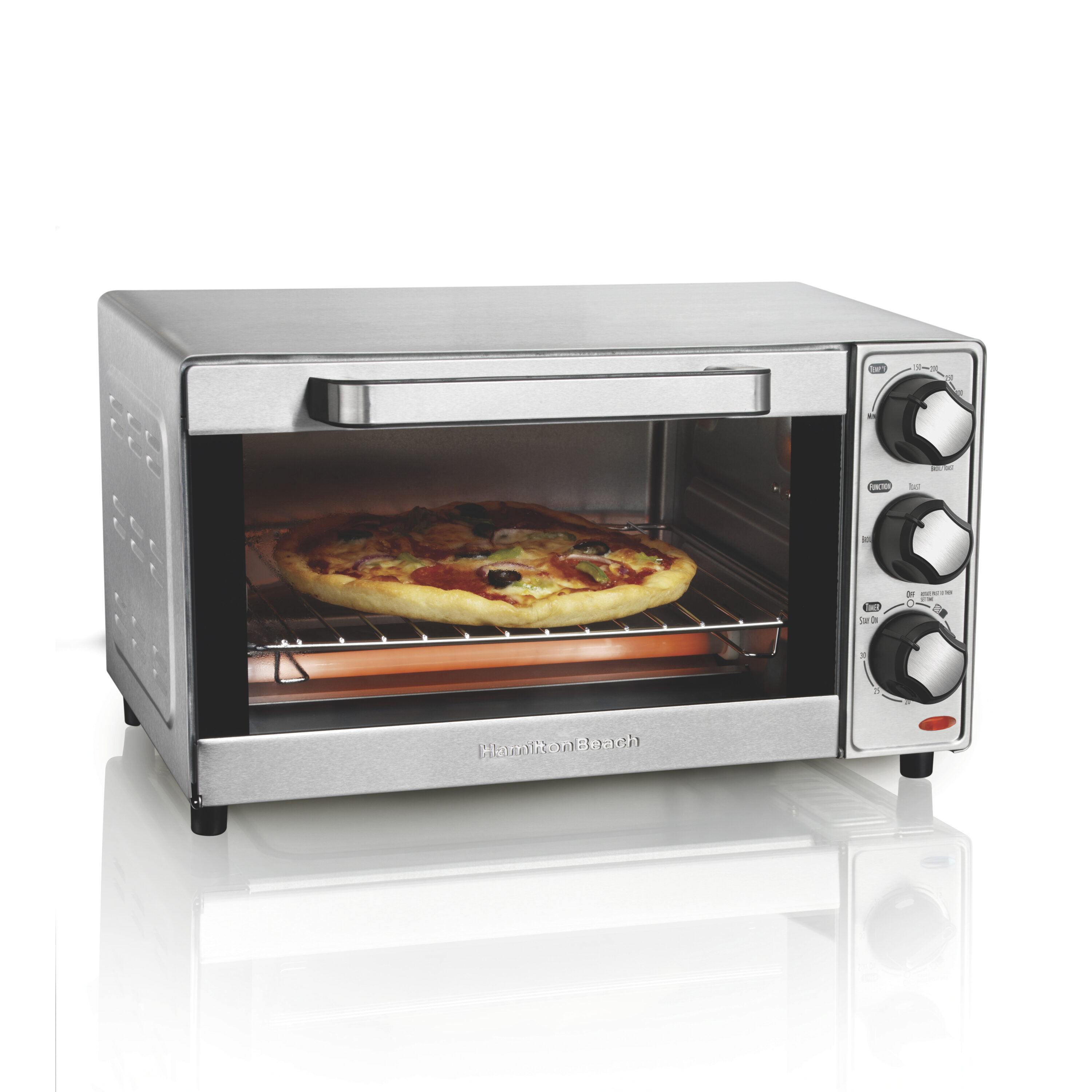 Tostador de acero inoxidable de 4 rebanadas de Hamilton Beach con apagado automático 31401G