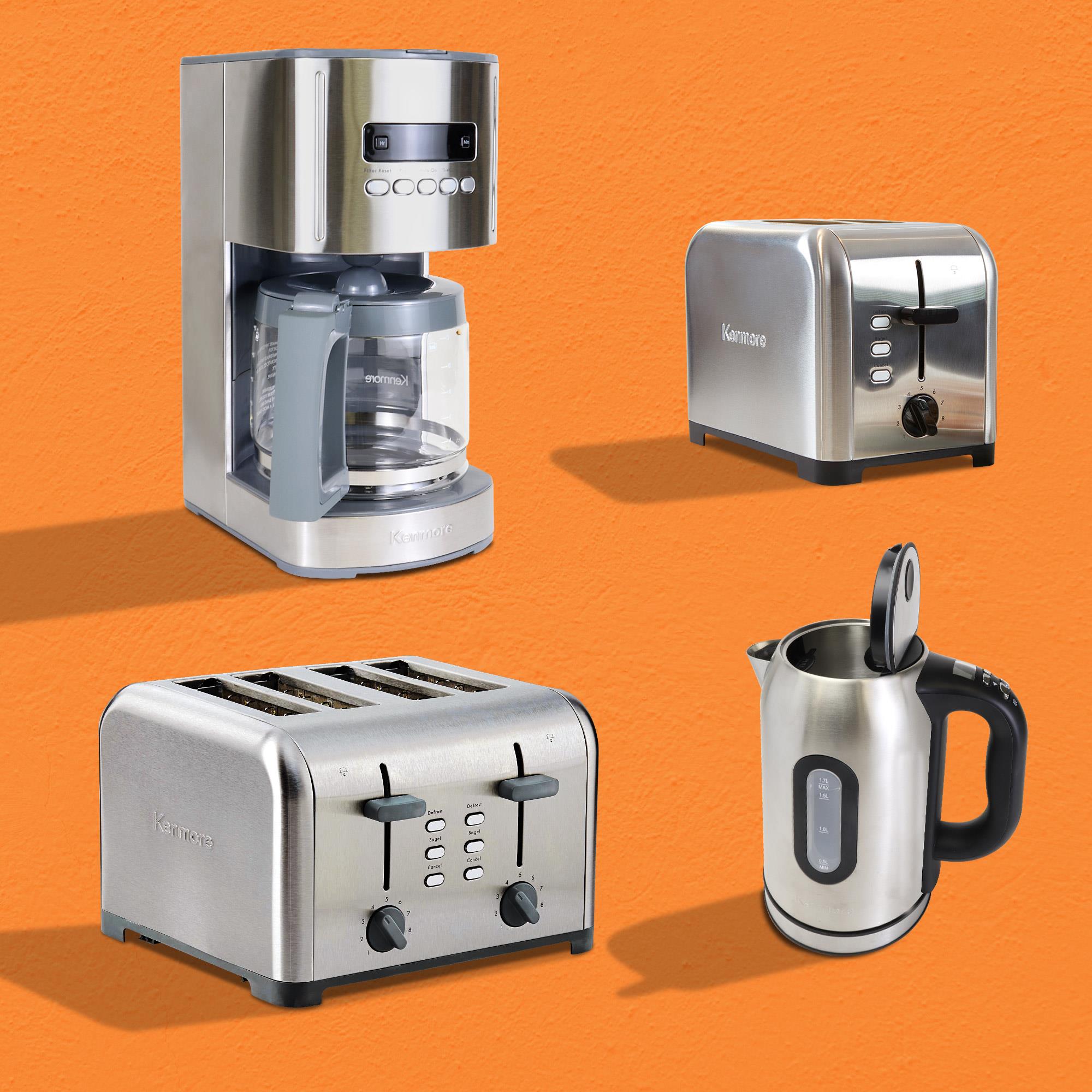 Tostador de 2 rebanadas de acero inoxidable Kenmore con ranuras extra anchas y 9 niveles de tostado
