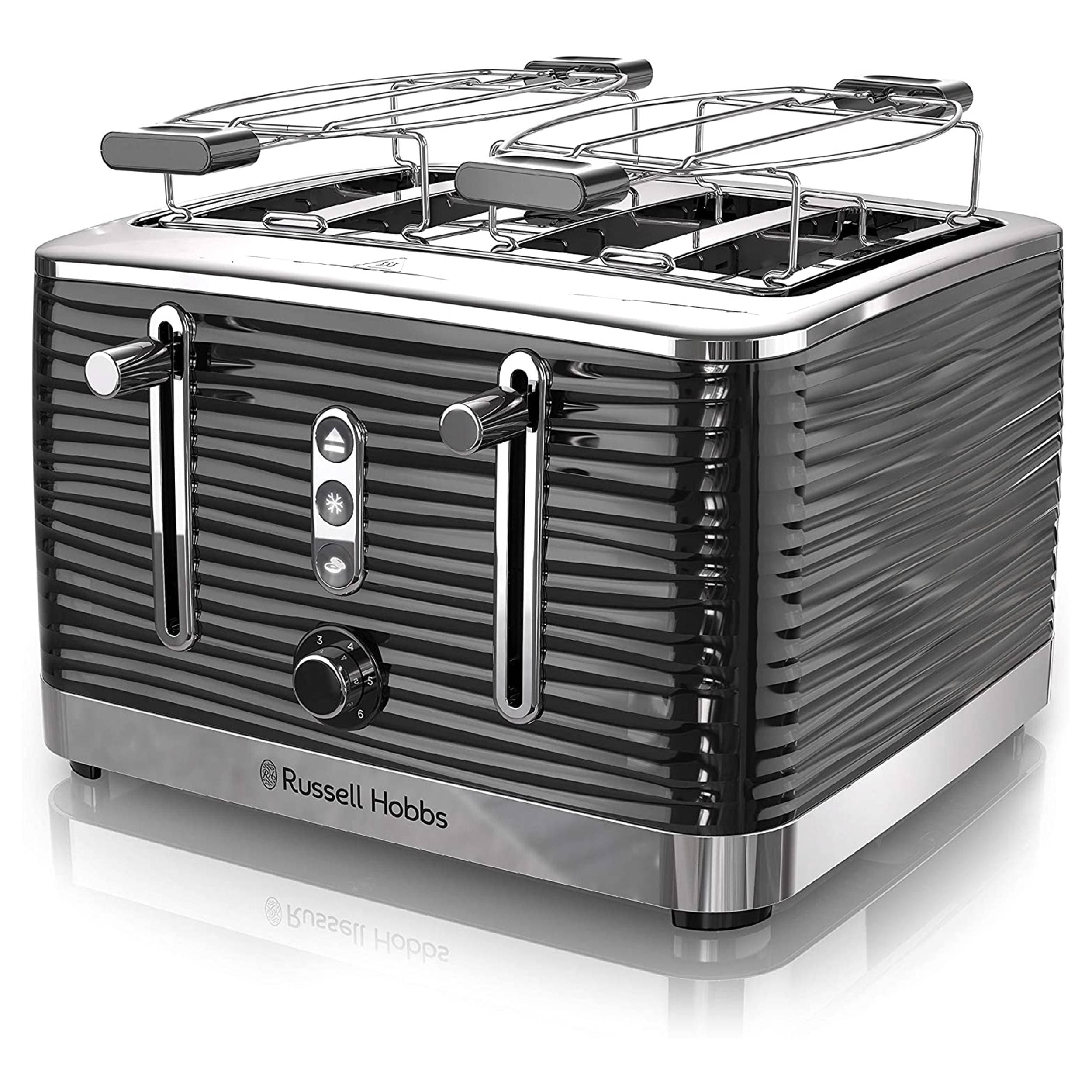 Tostador de 4 rebanadas de acero inoxidable Russell Hobbs