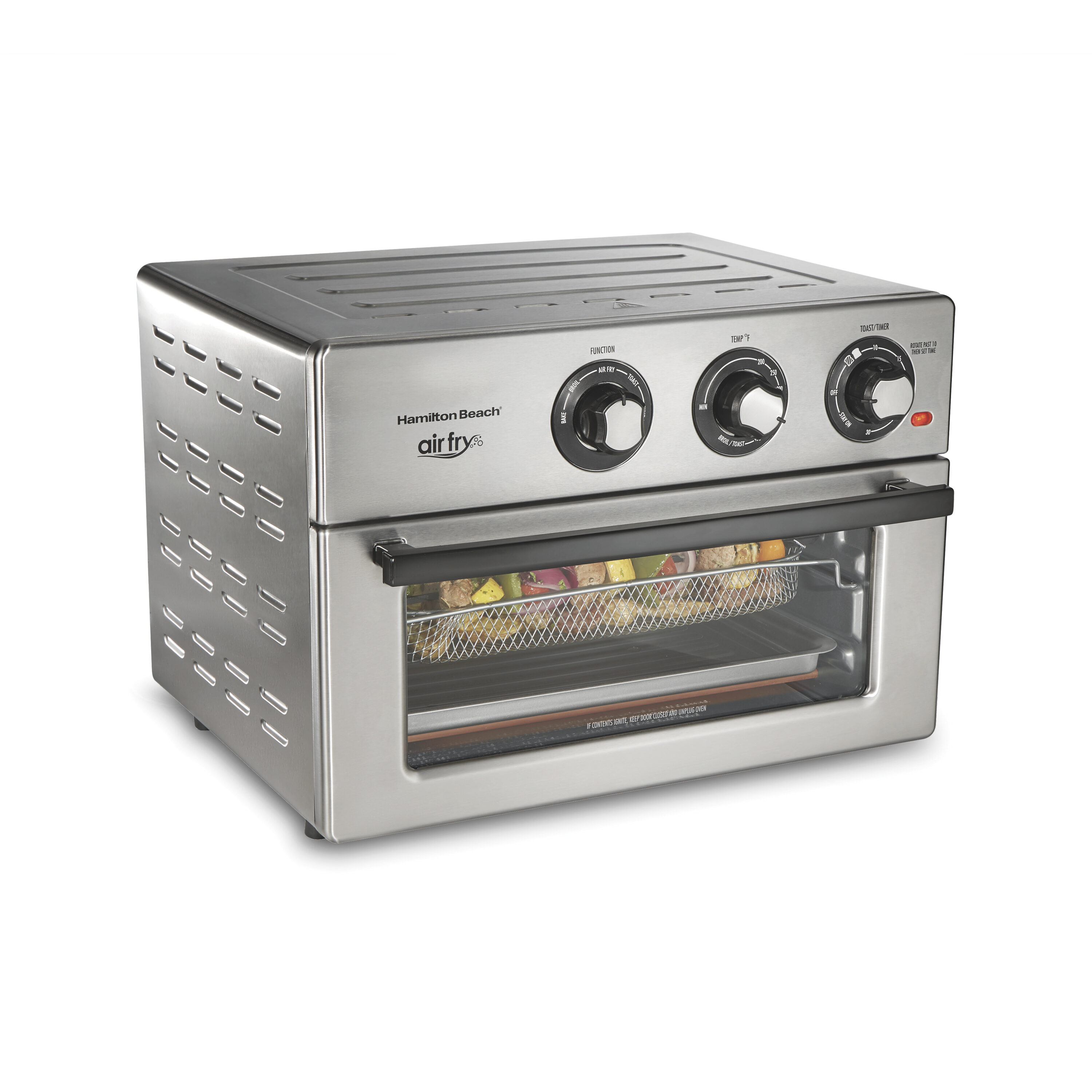 Horno tostador de convección de acero inoxidable de 6 rebanadas con apagado automático - Hamilton Beach 31225