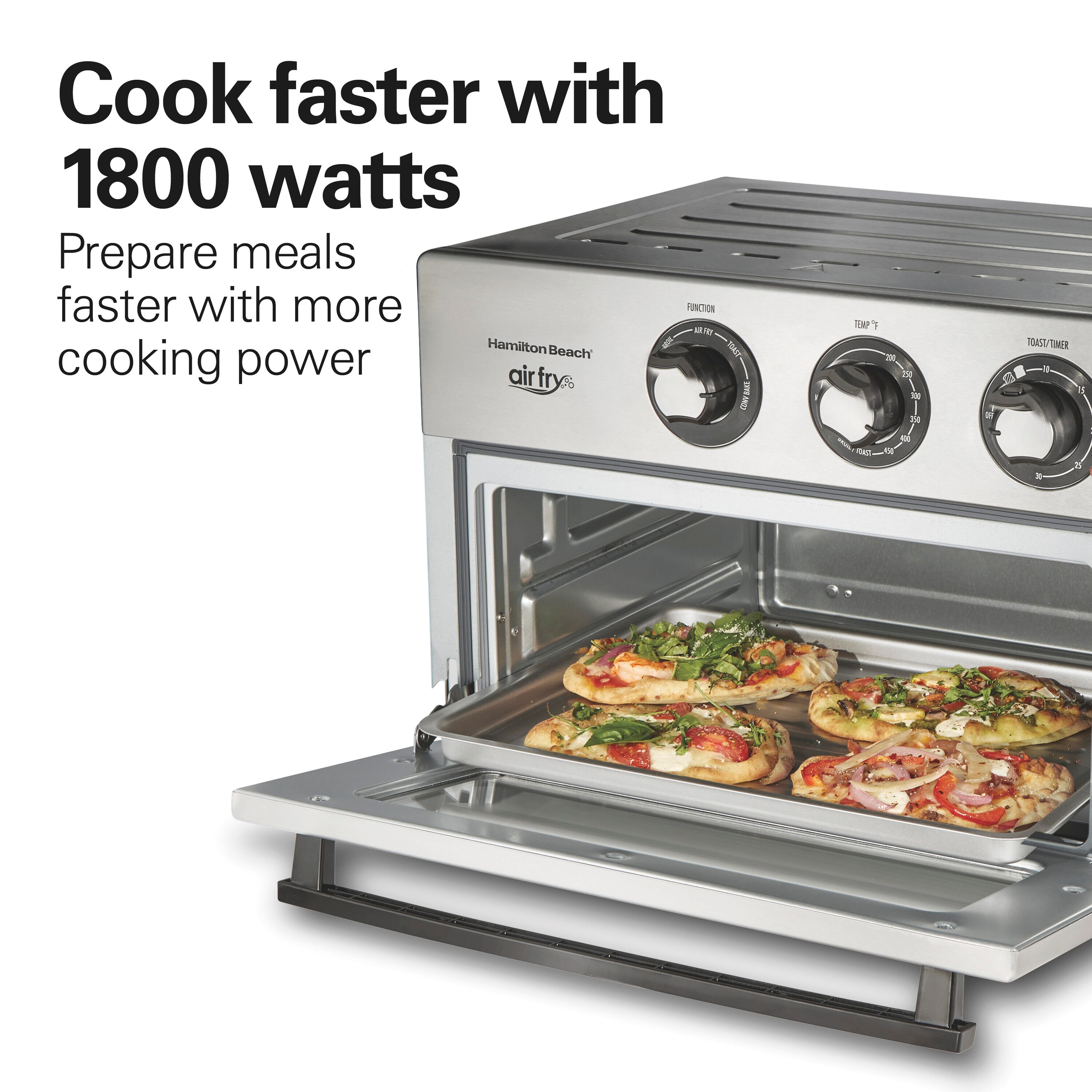 Horno tostador de convección de acero inoxidable de 6 rebanadas con apagado automático - Hamilton Beach 31225