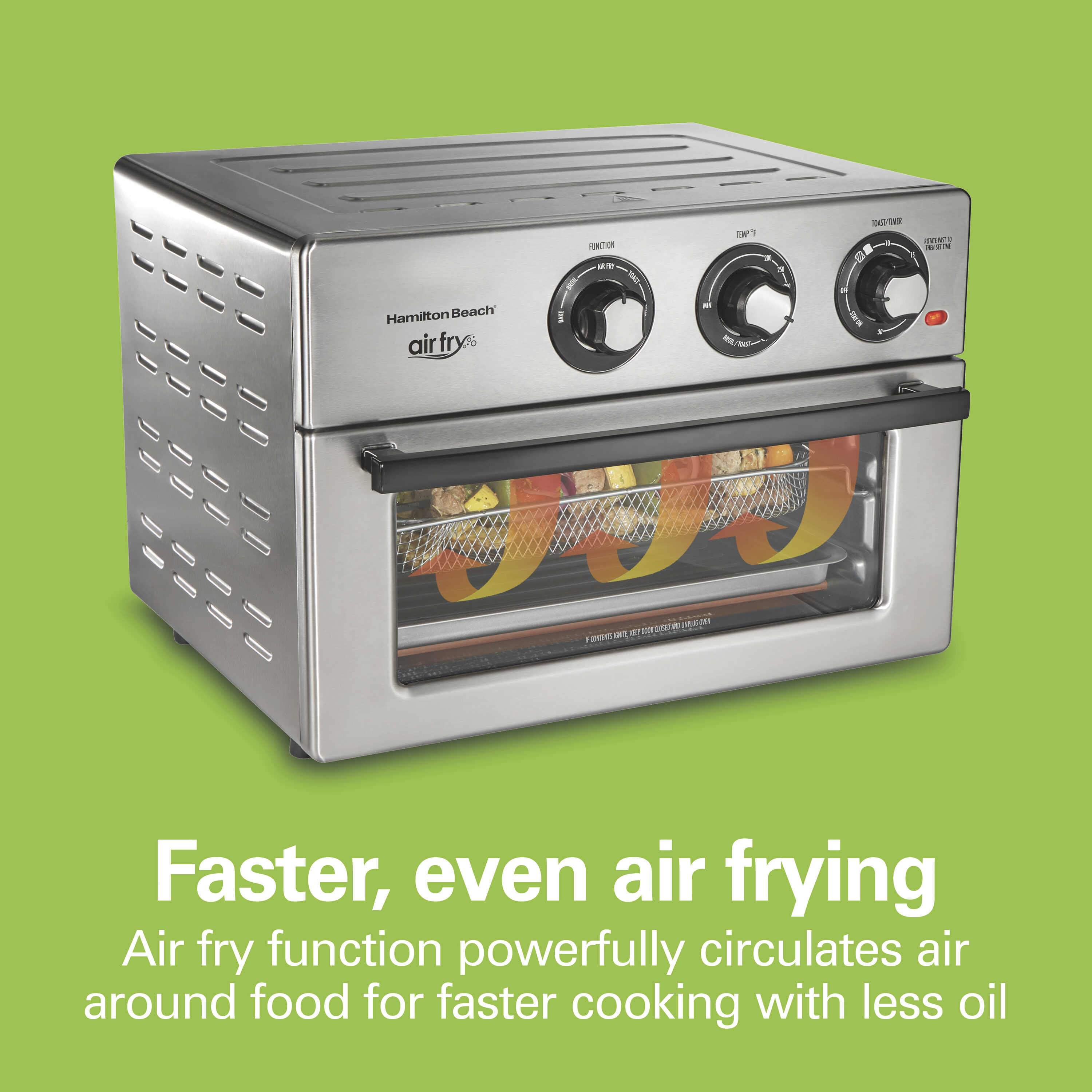 Horno tostador de convección de acero inoxidable de 6 rebanadas con apagado automático - Hamilton Beach 31225