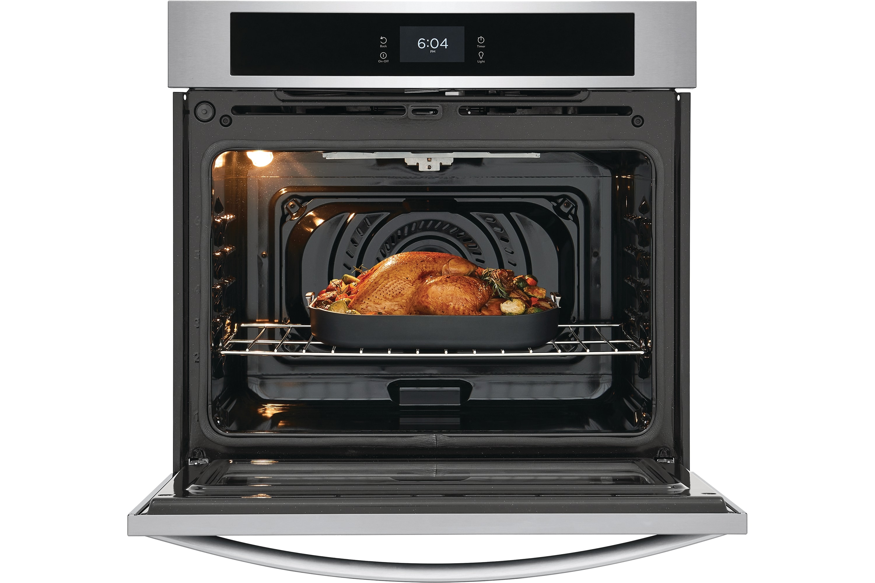 Horno eléctrico de pared Frigidaire de 30 pulgadas con ventilador único y autolimpieza (Acero inoxidable resistente a las huellas dactilares) FCWS302LAF