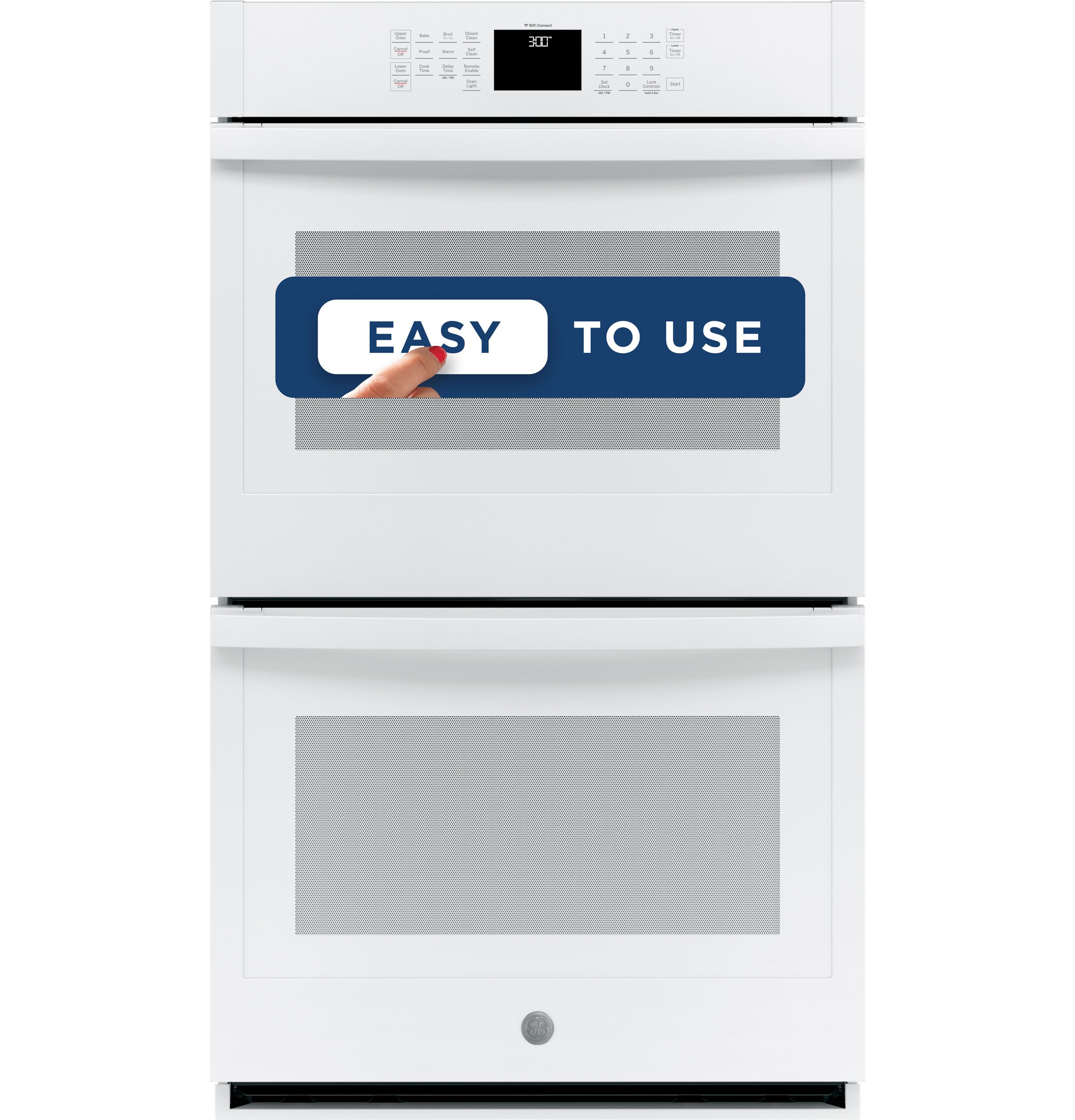 Horno de pared eléctrico doble de 30 pulgadas compatible con tecnología inteligente y limpieza automática + al vapor (blanco) JTD3000DNWW