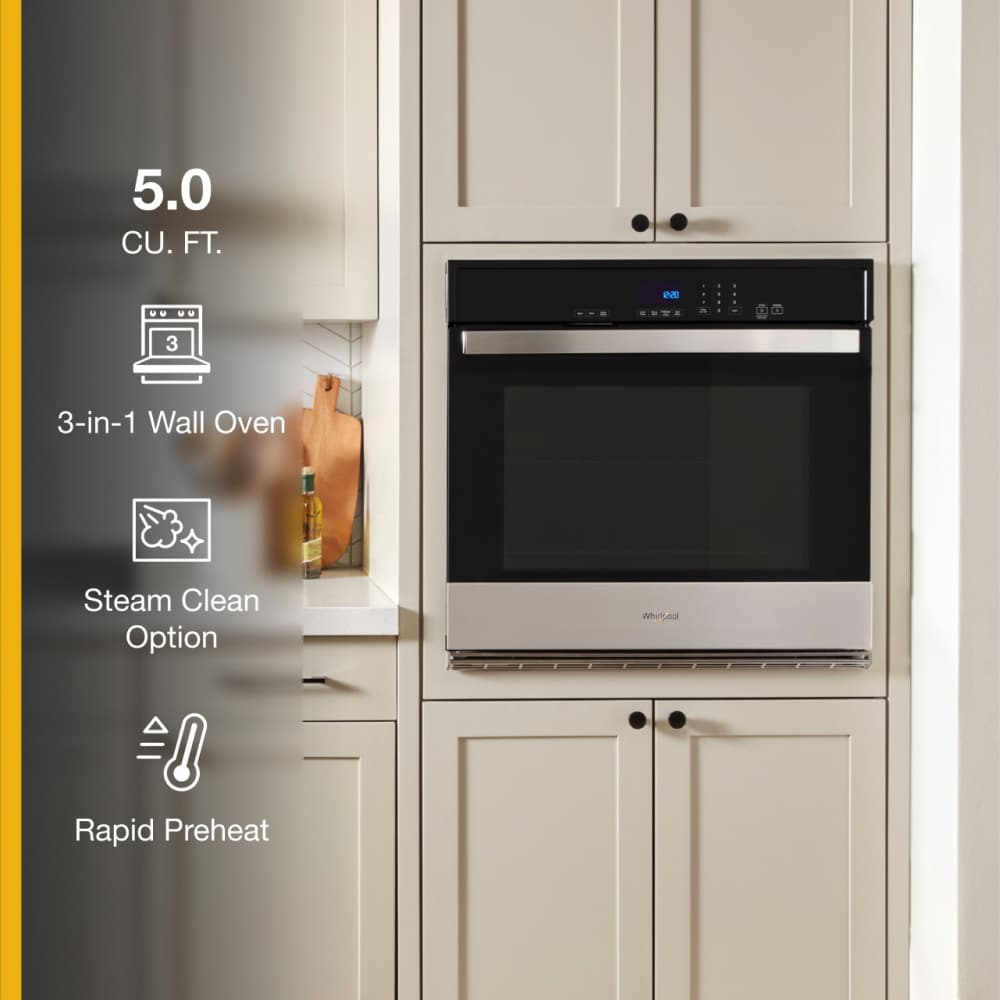 Horno de Pared Eléctrico Whirlpool de 30 pulgadas con Autolimpieza (Acero Inoxidable)