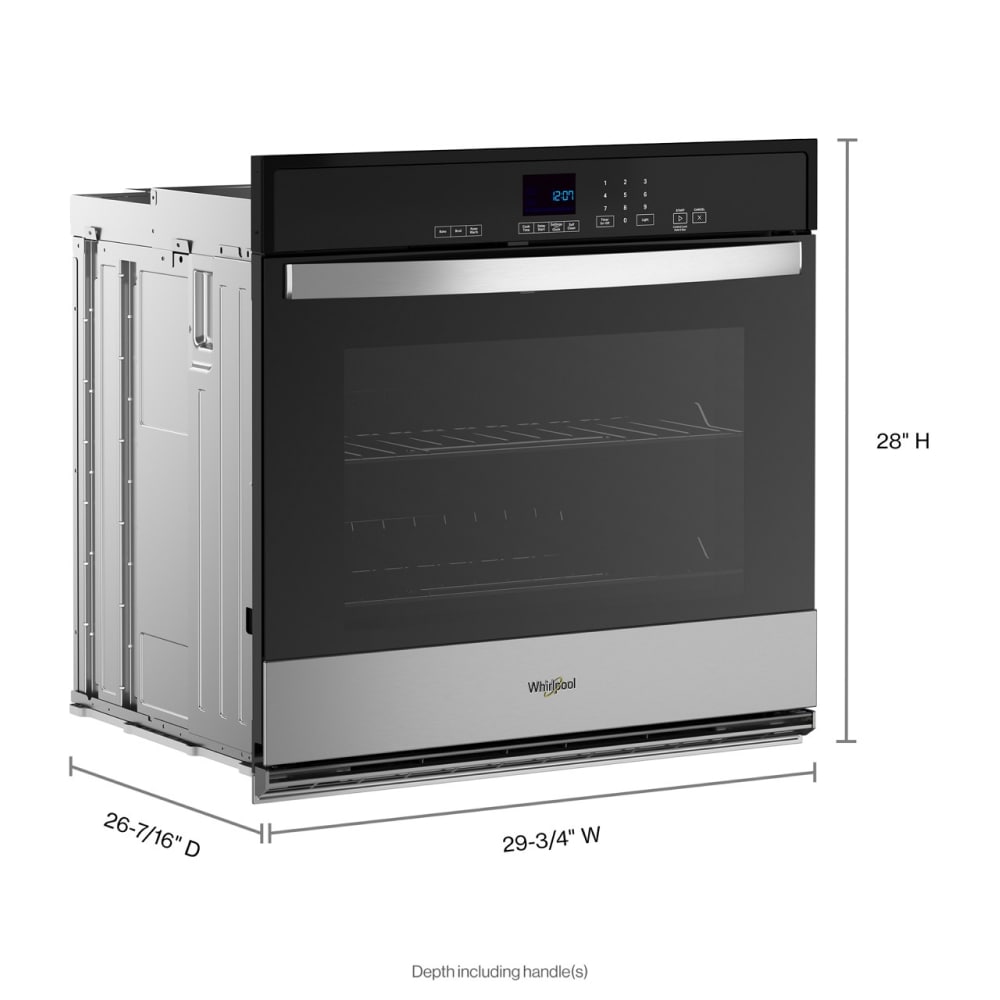 Horno de Pared Eléctrico Whirlpool de 30 pulgadas con Autolimpieza (Acero Inoxidable)